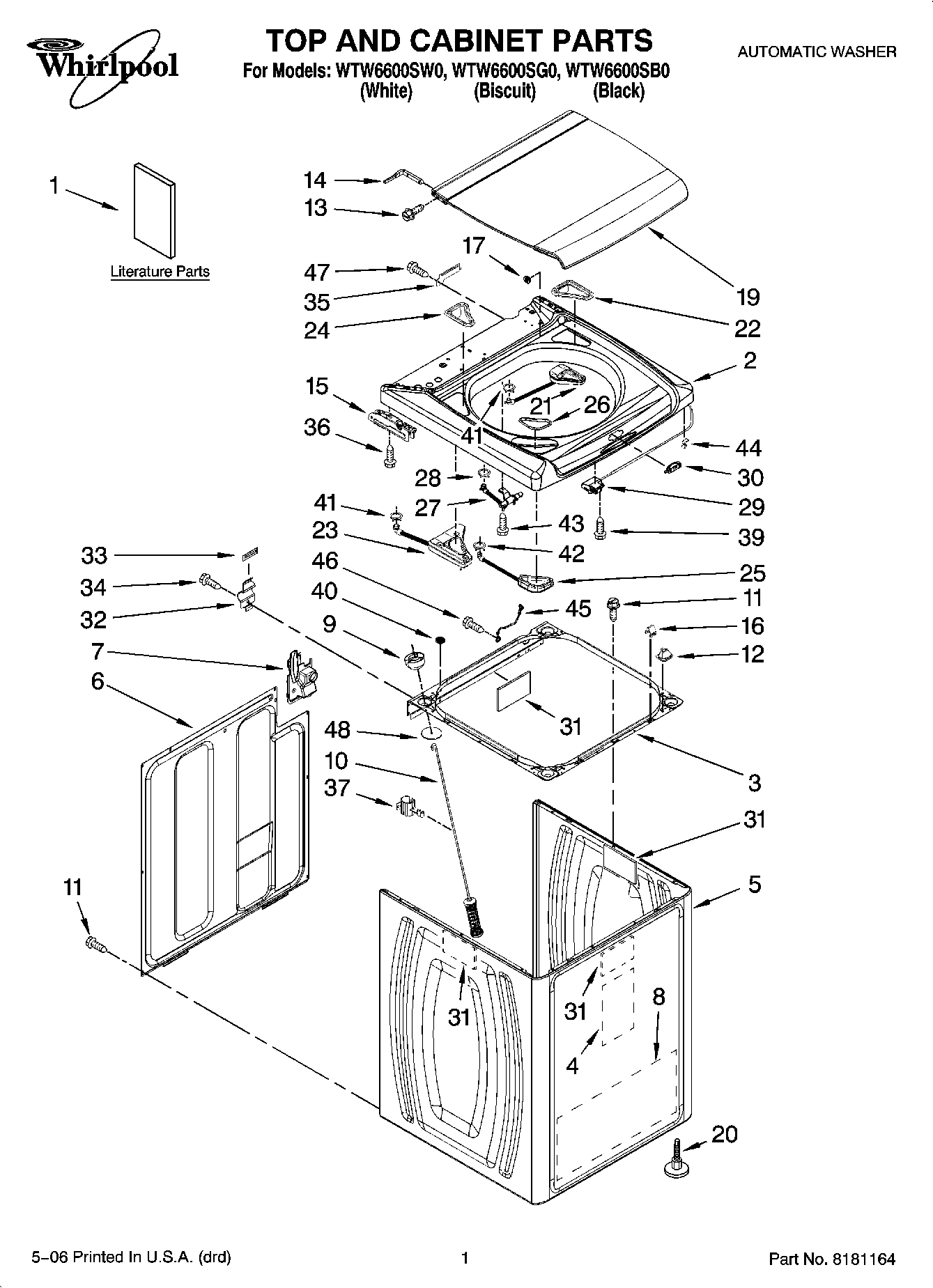 01 - TOP AND CABINET PARTS