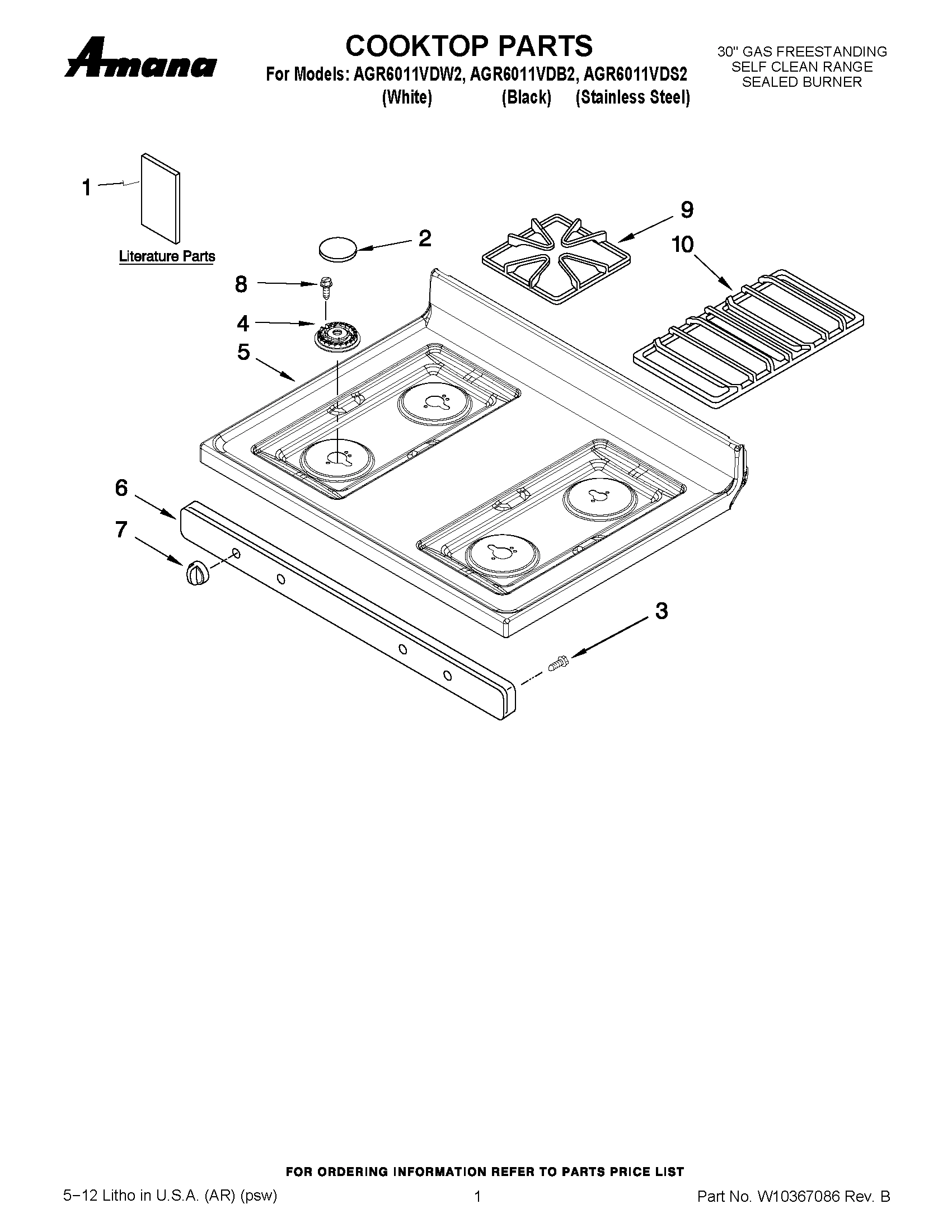 01 - COOKTOP PARTS