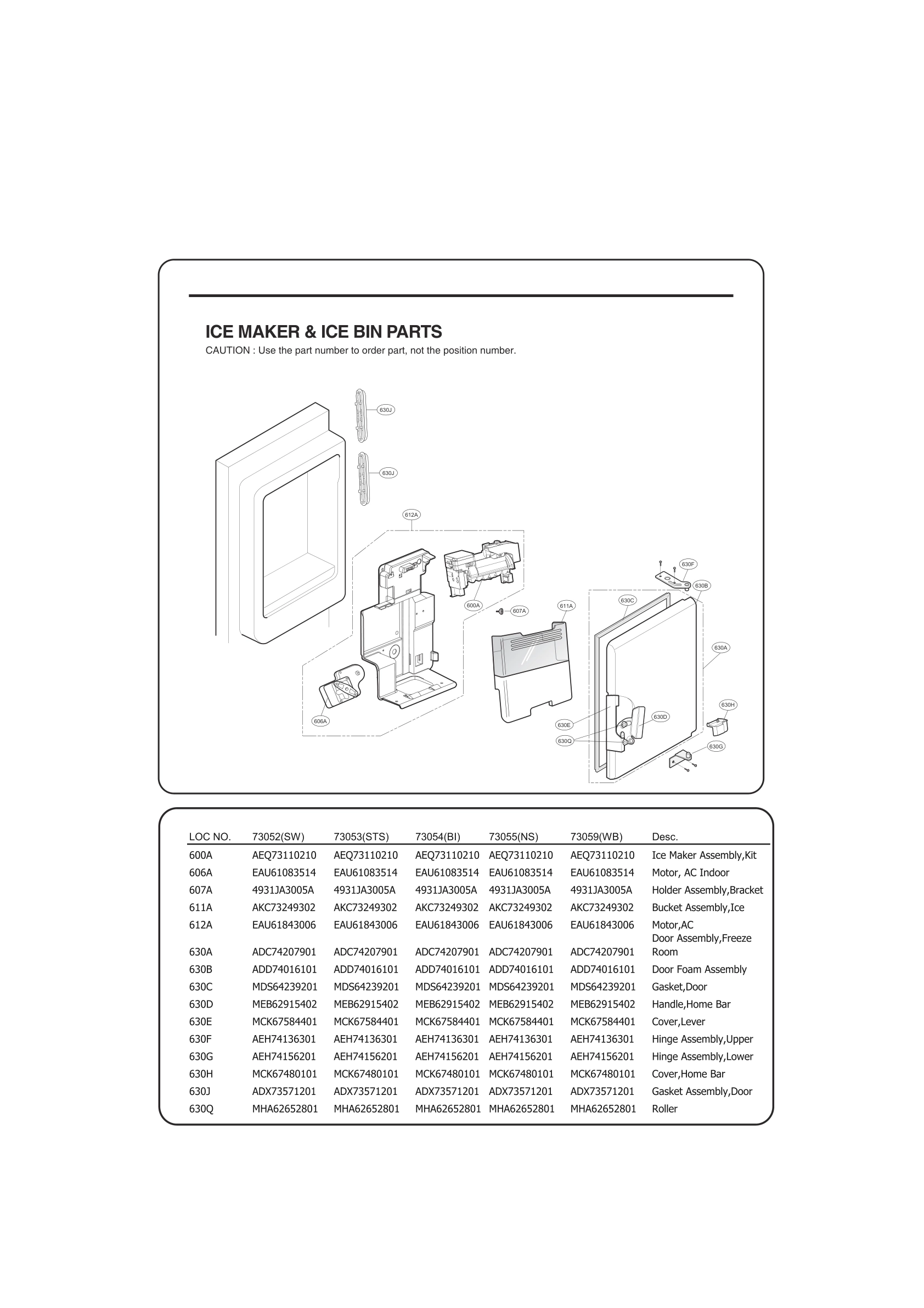 ICEMAKER & ICE BIN PARTS