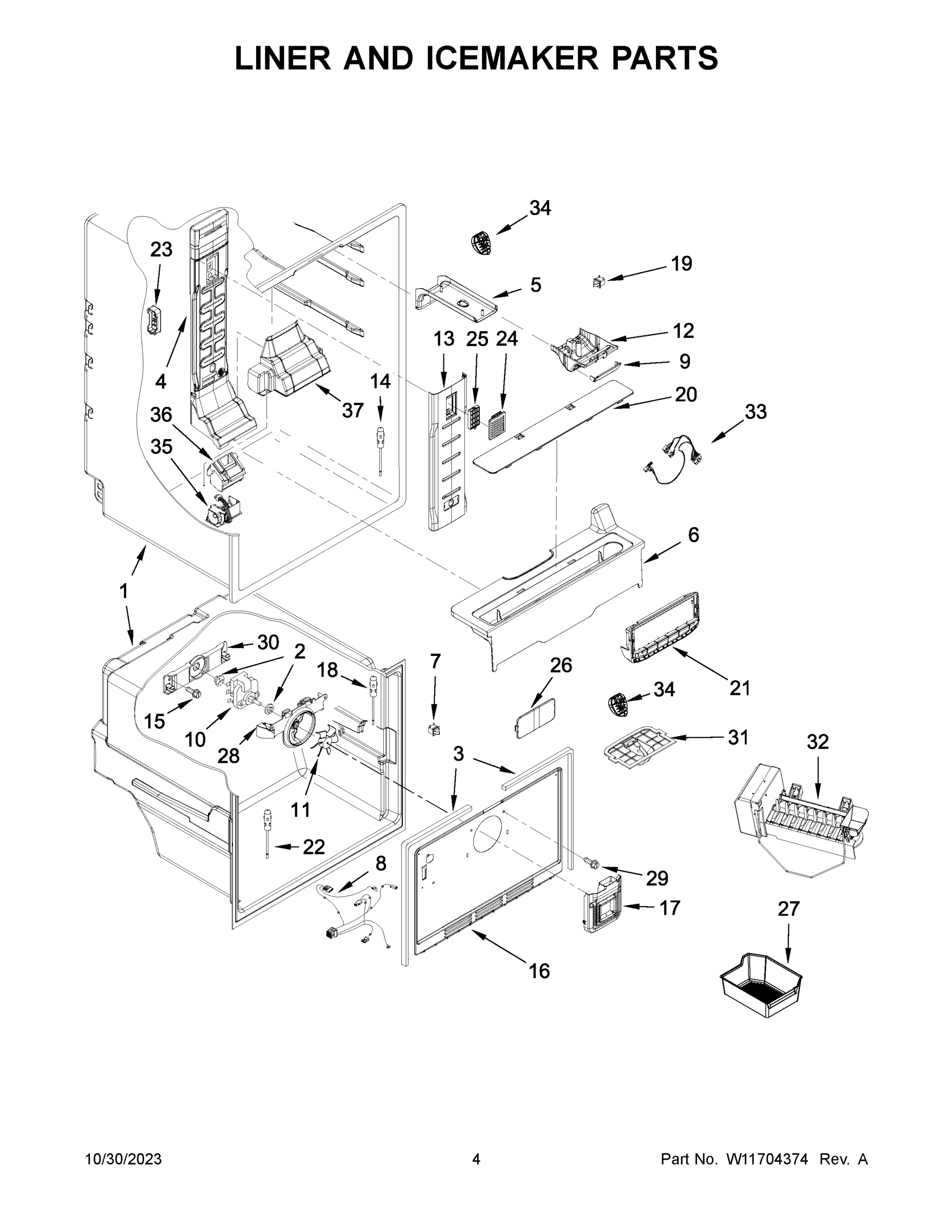 03 - LINER AND ICEMAKER PARTS