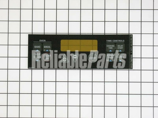 WB27K5337 GE Range Clock Plate Black