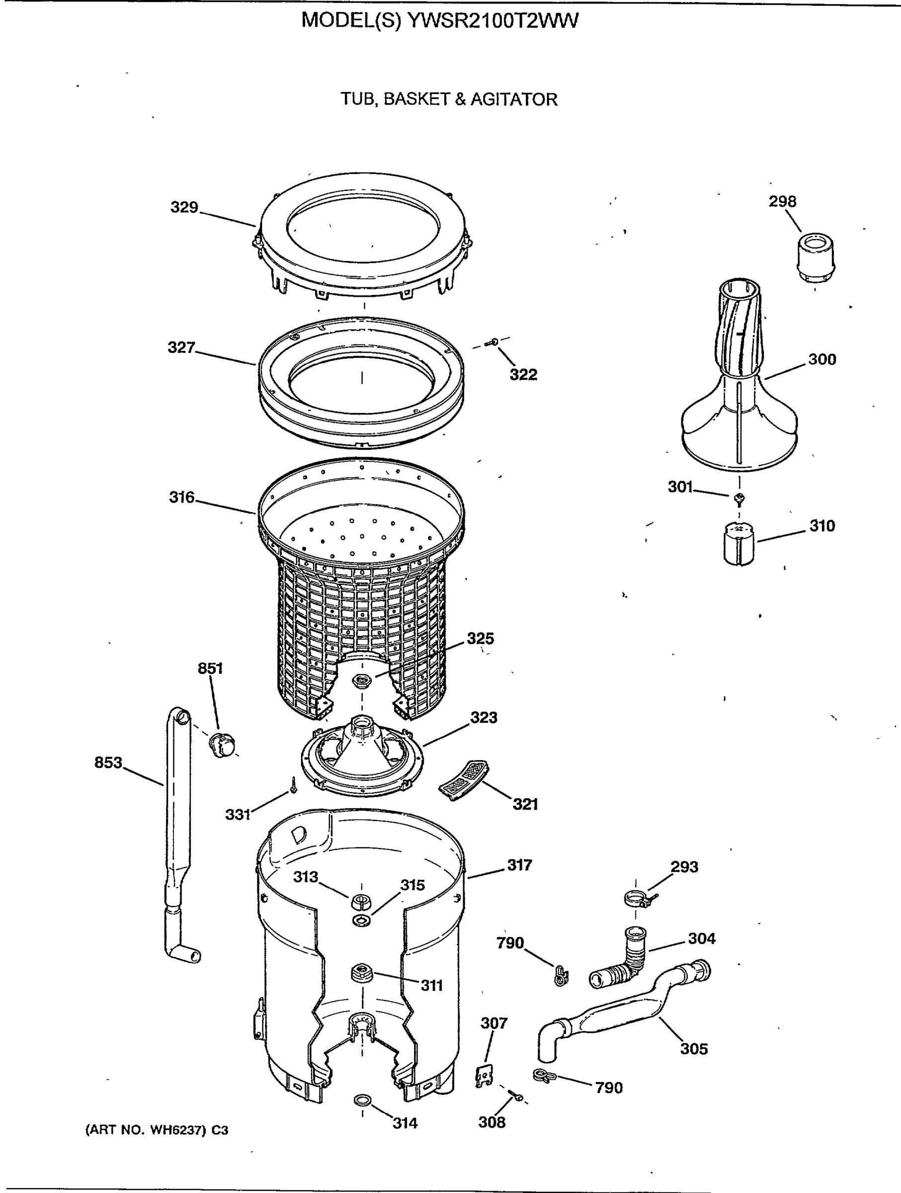 TUB, BASKET & AGITATOR