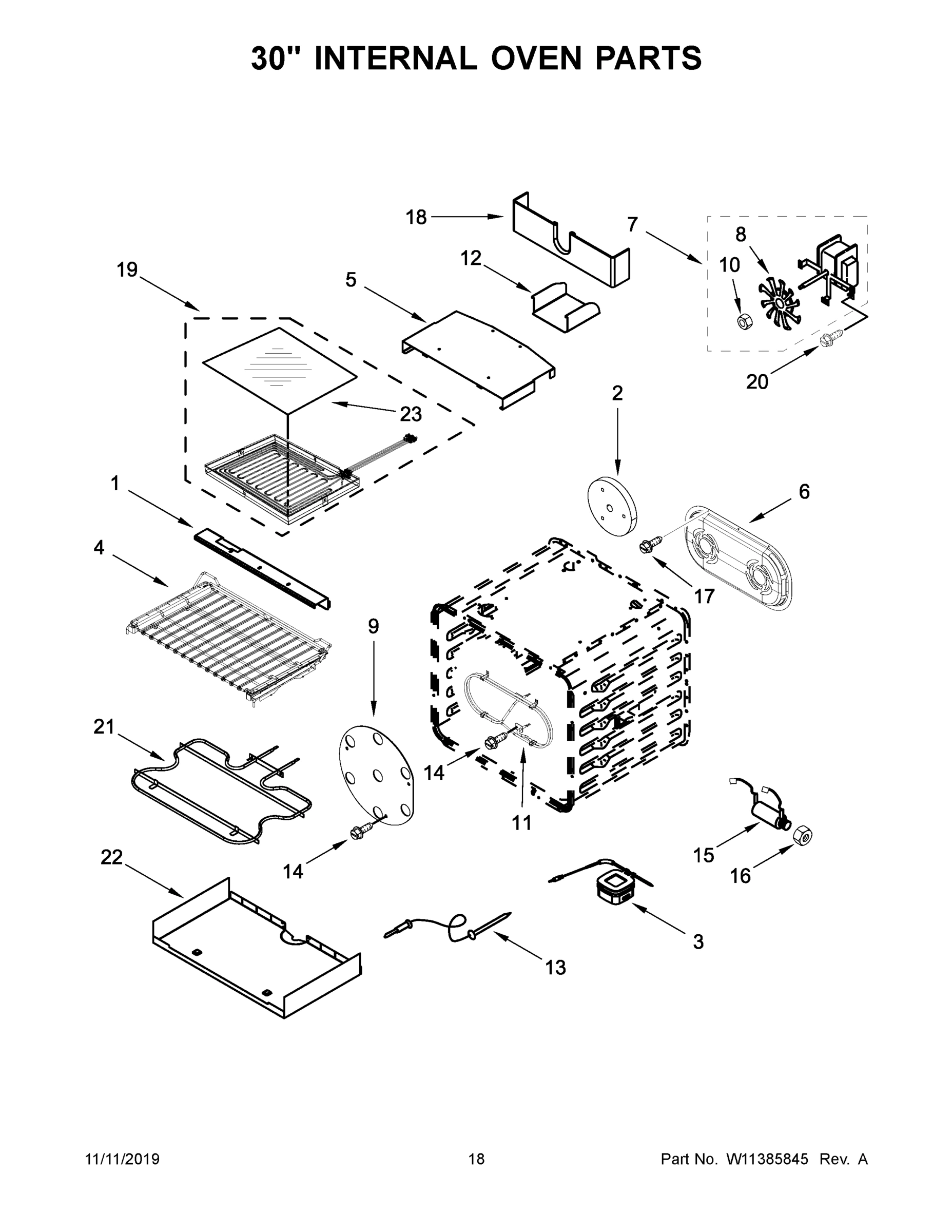 10 - 30" INTERNAL OVEN PARTS