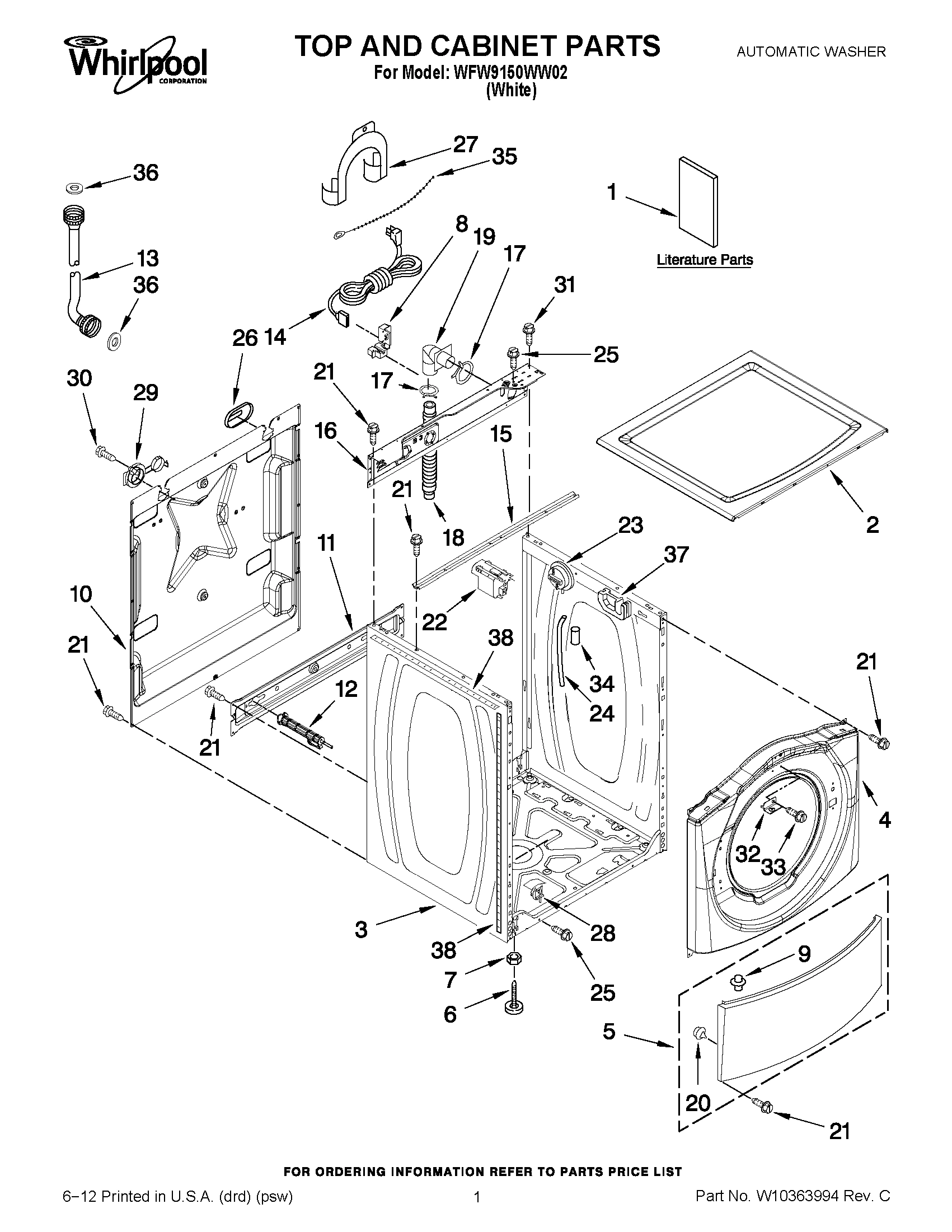 01 - TOP AND CABINET PARTS