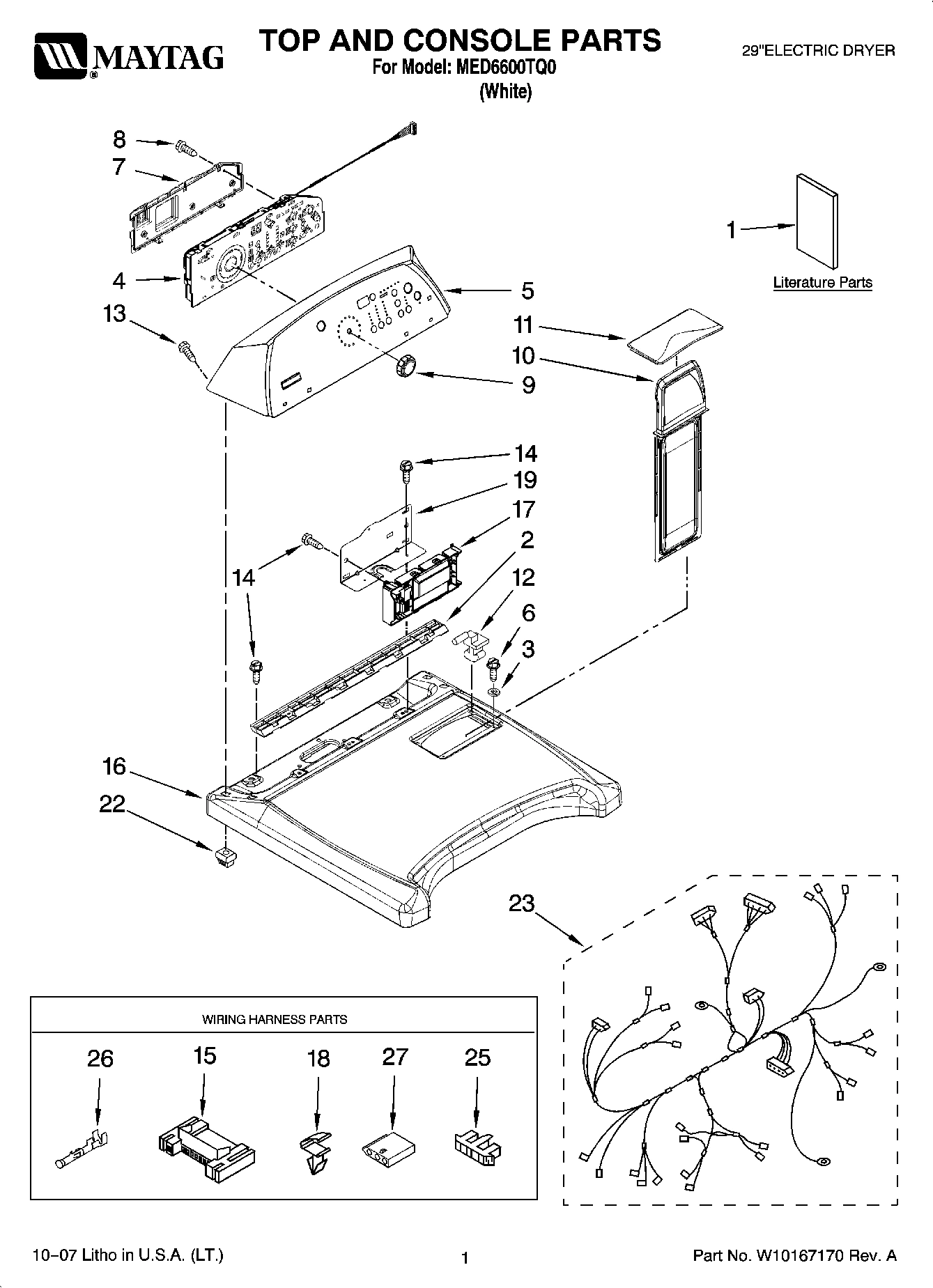 01 - TOP AND CONSOLE PARTS