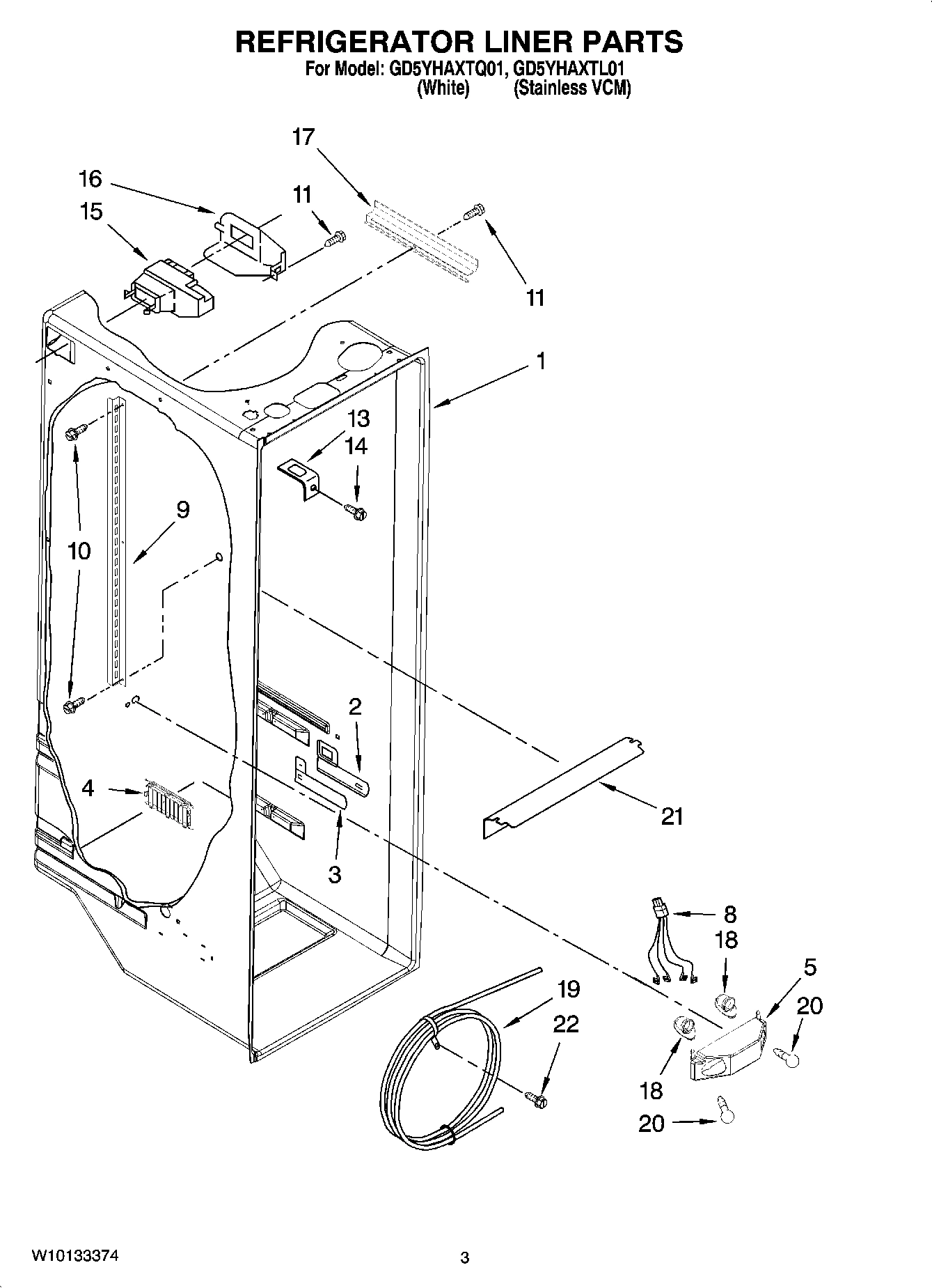 02 - REFRIGERATOR LINER PARTS