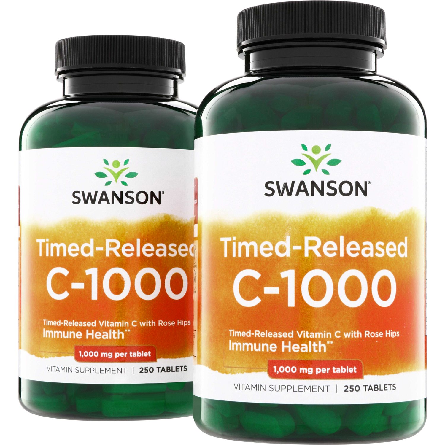 Swanson Vitamins Time-Released C-1000 with Rose Hips - 2 Pack Vitamin | 1000 mg 2 Pack