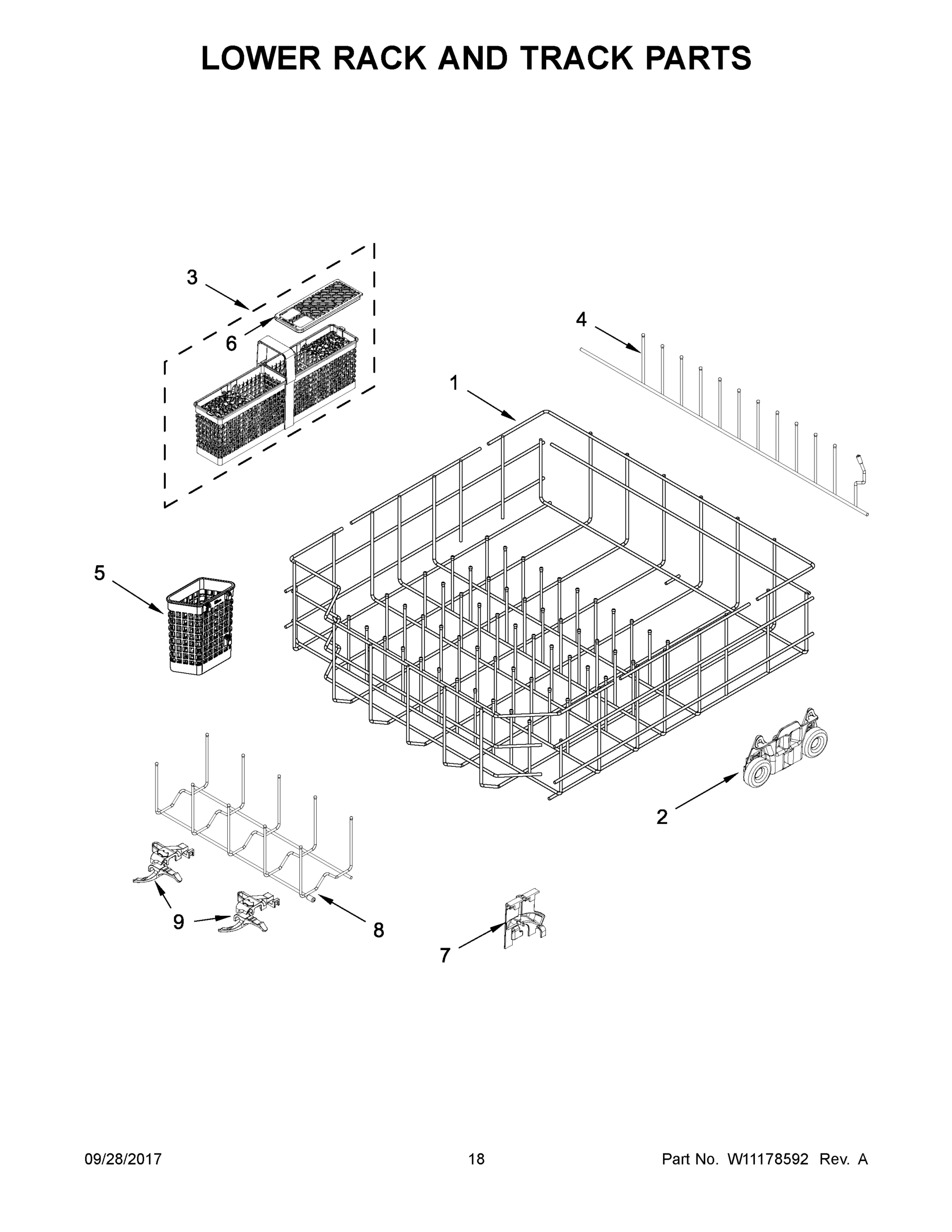 10 - LOWER RACK AND TRACK PARTS