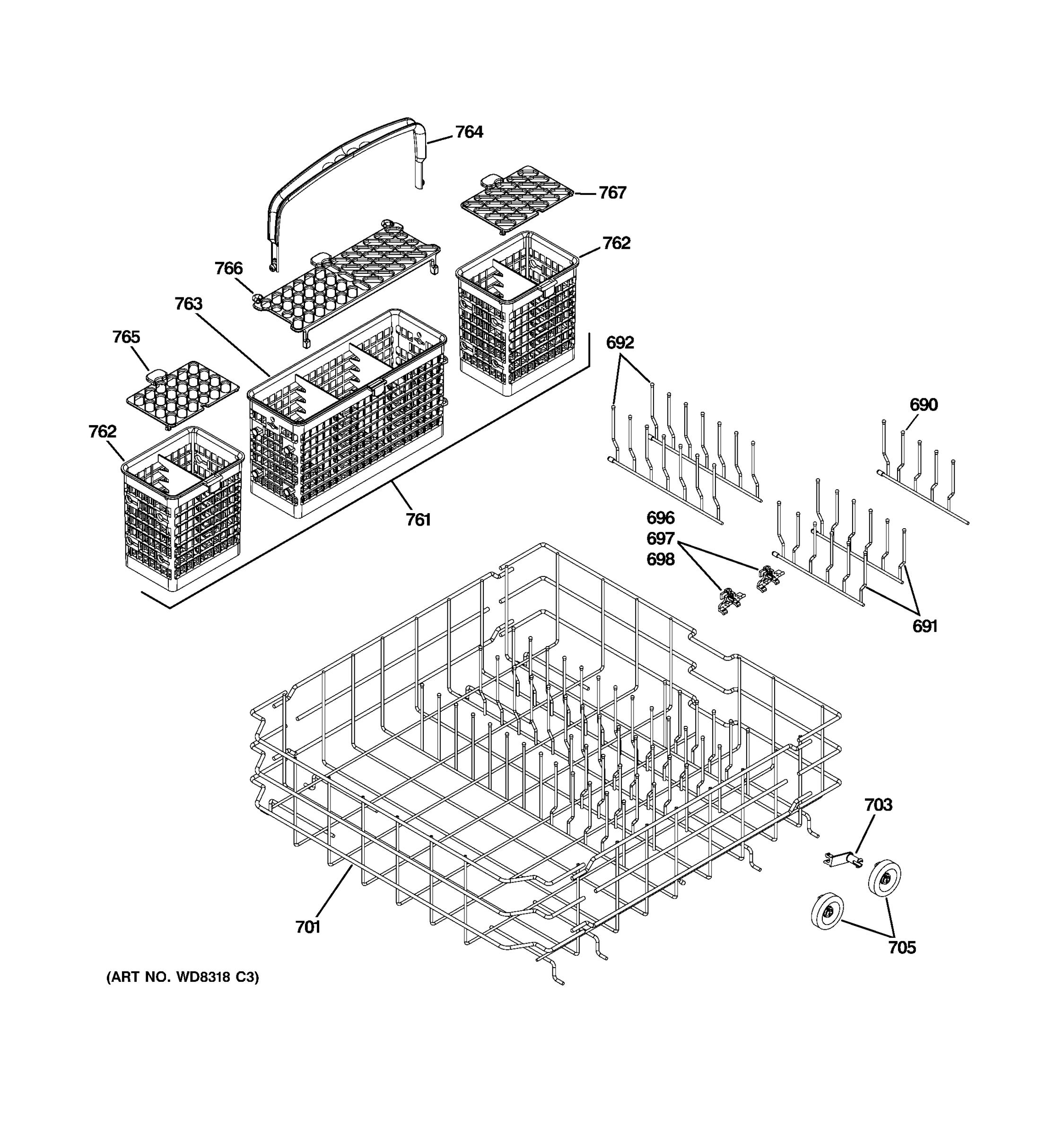 LOWER RACK ASSEMBLY