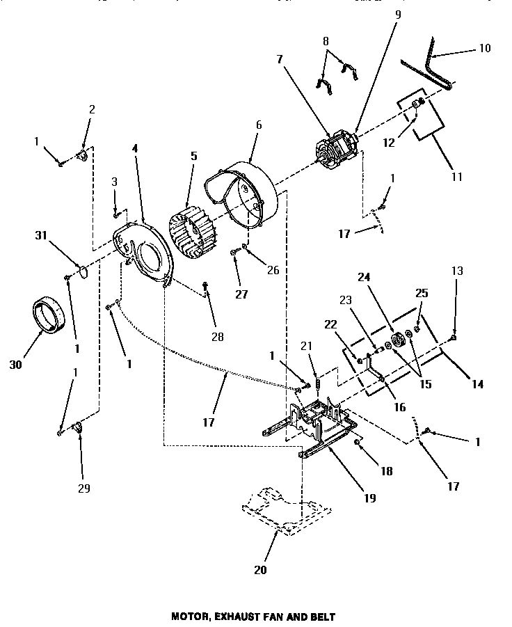 13 - MOTOR, EXHAUST FAN & BELT