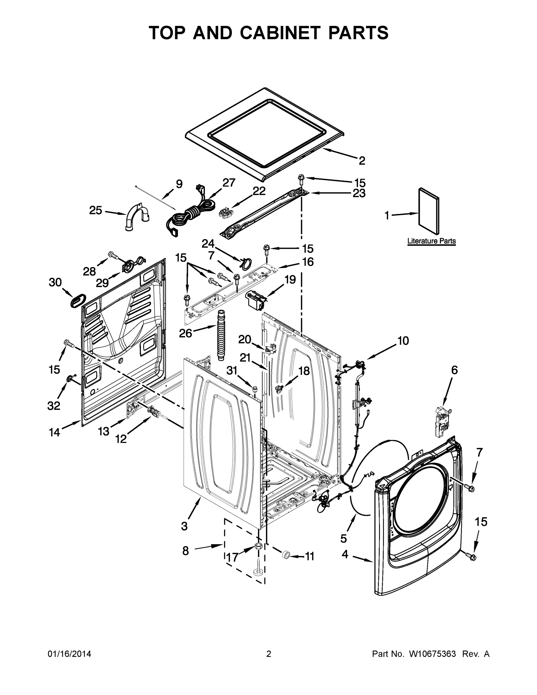 02 - TOP AND CABINET PARTS