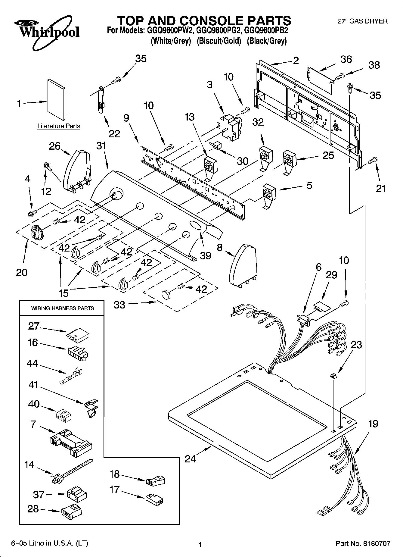 01 - TOP AND CONSOLE PARTS