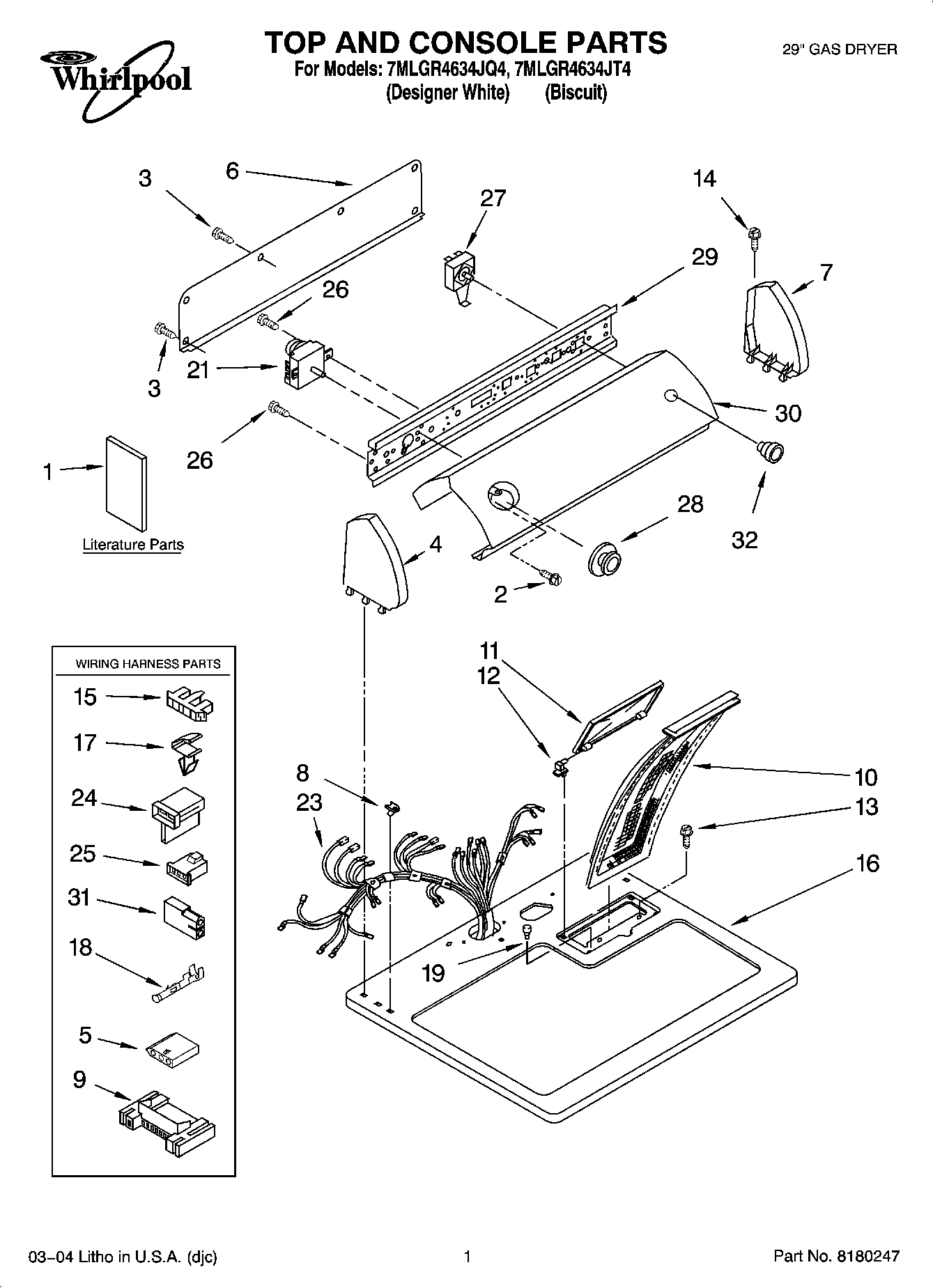 01 - TOP AND CONSOLE PARTS