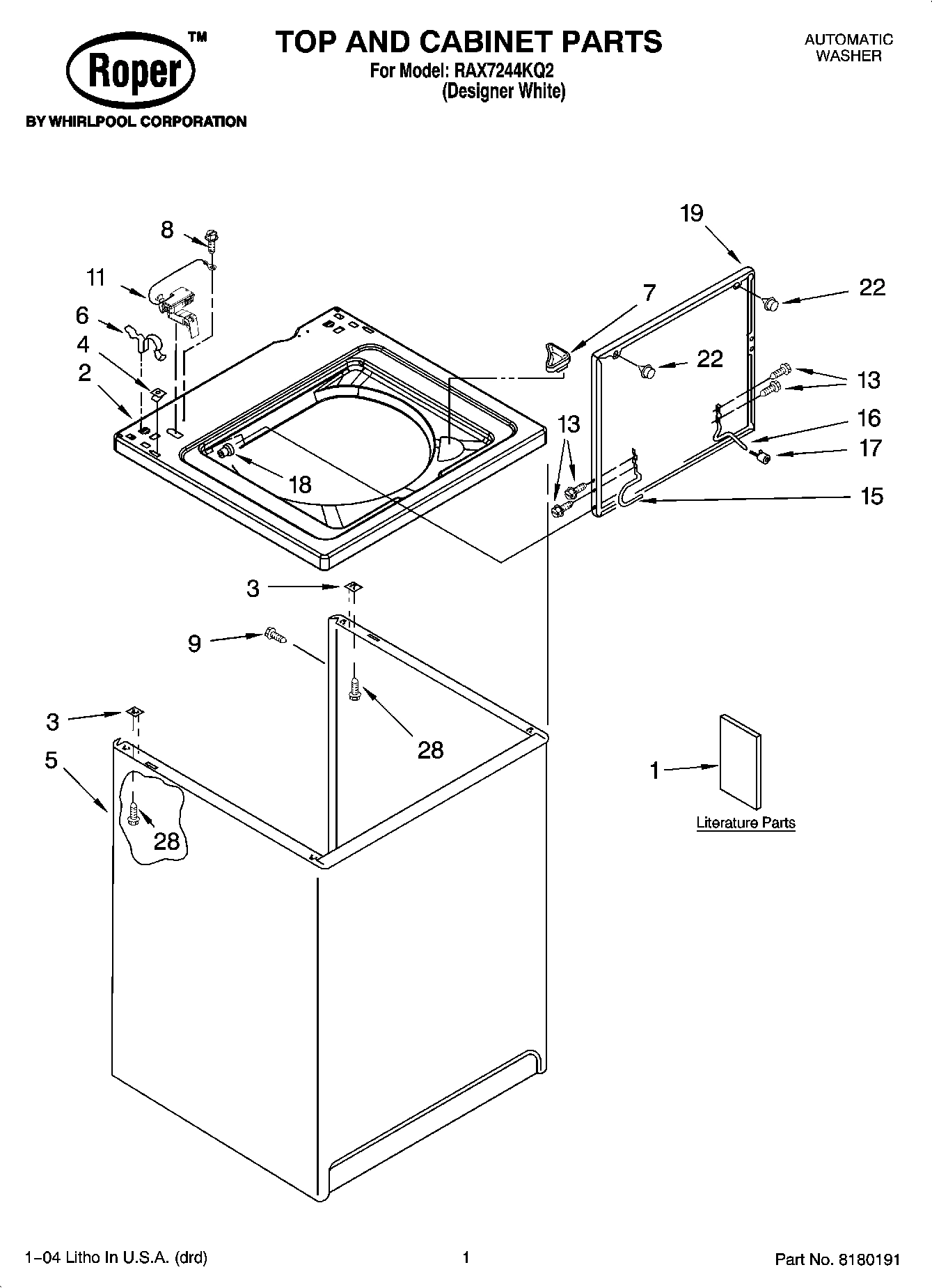 01 - TOP AND CABINET PARTS