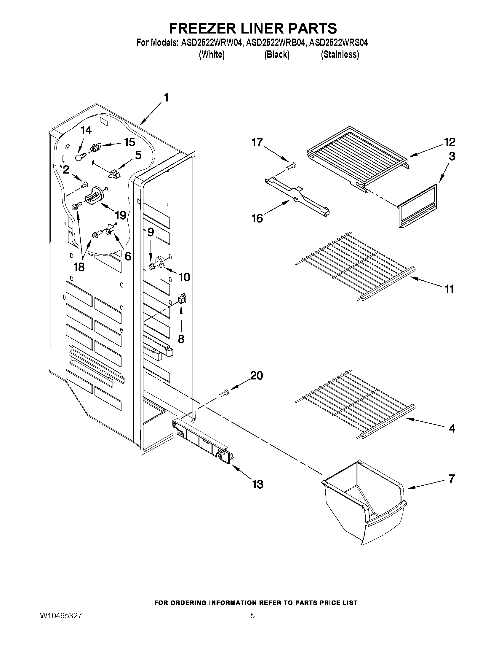 04 - FREEZER LINER PARTS