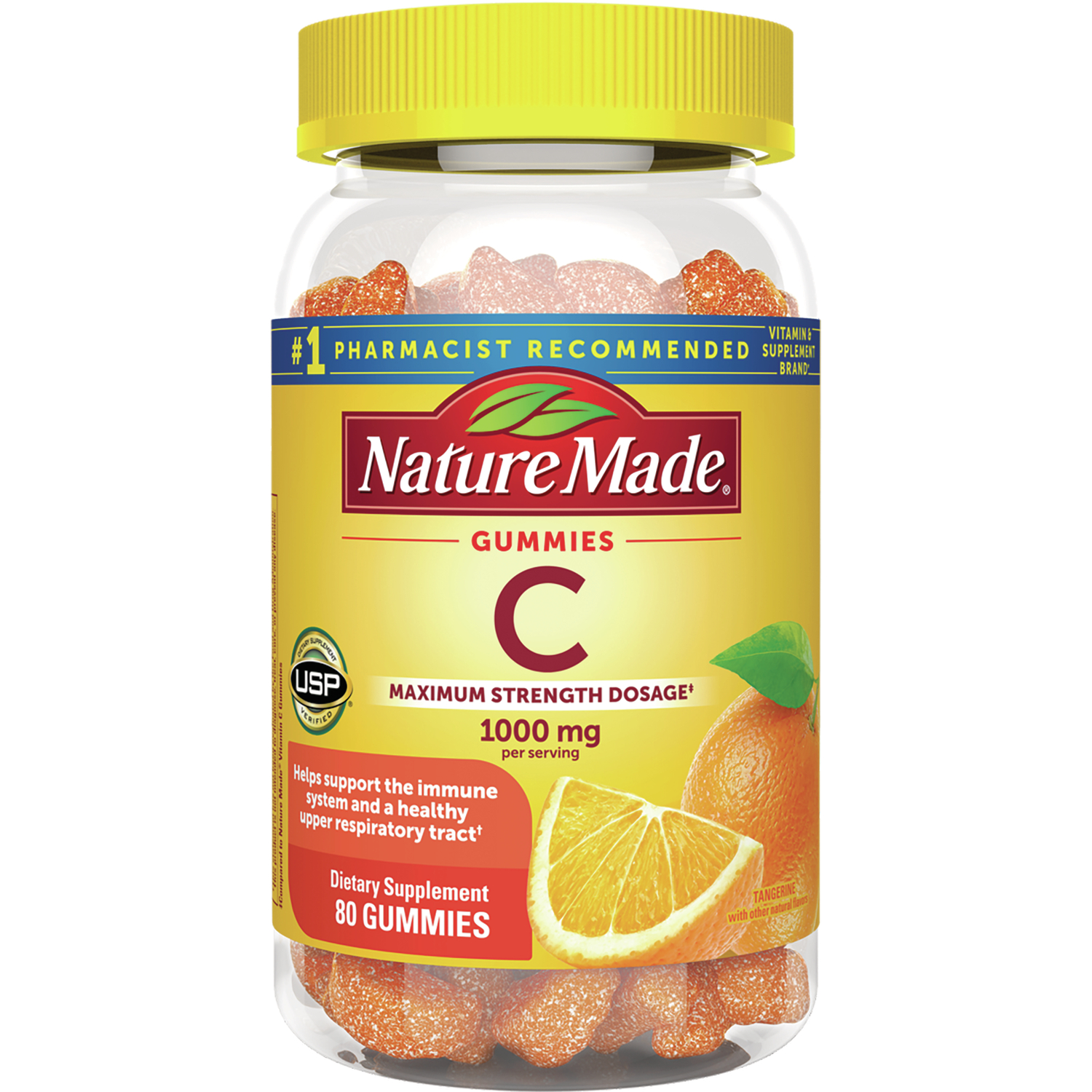 Nature Made Vitamin C Gummies - Tangerine | 1000 mg | 80 Gummies