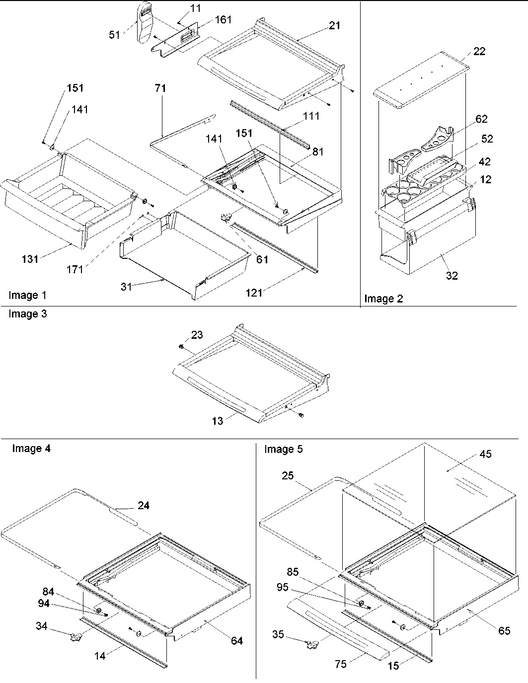 03 - Deli, Shelves & Crisper Assy