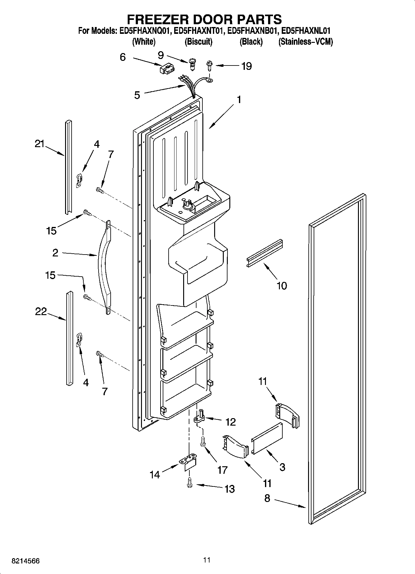 07 - FREEZER DOOR PARTS