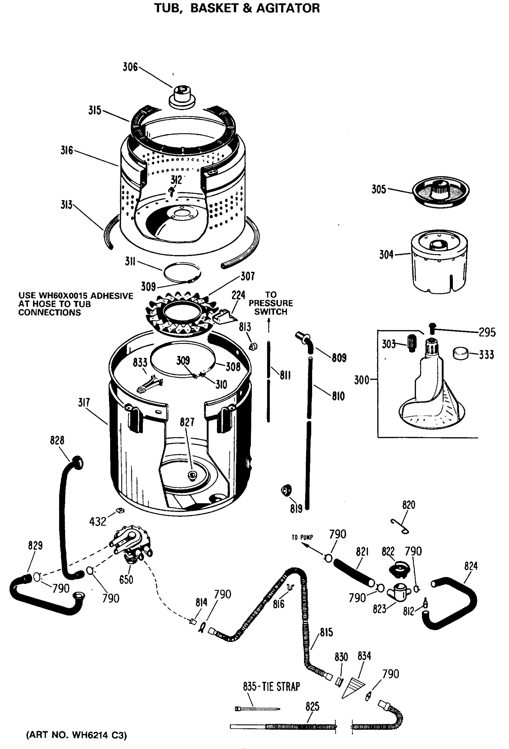 TUB, BASKET & AGITATOR