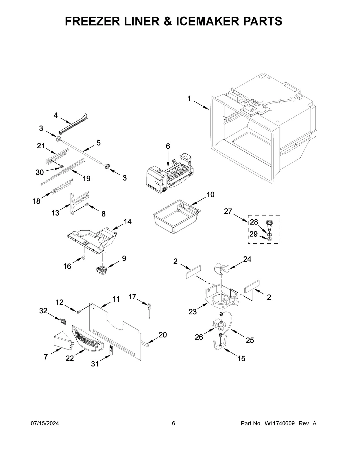 04 - FREEZER LINER & ICEMAKER PARTS