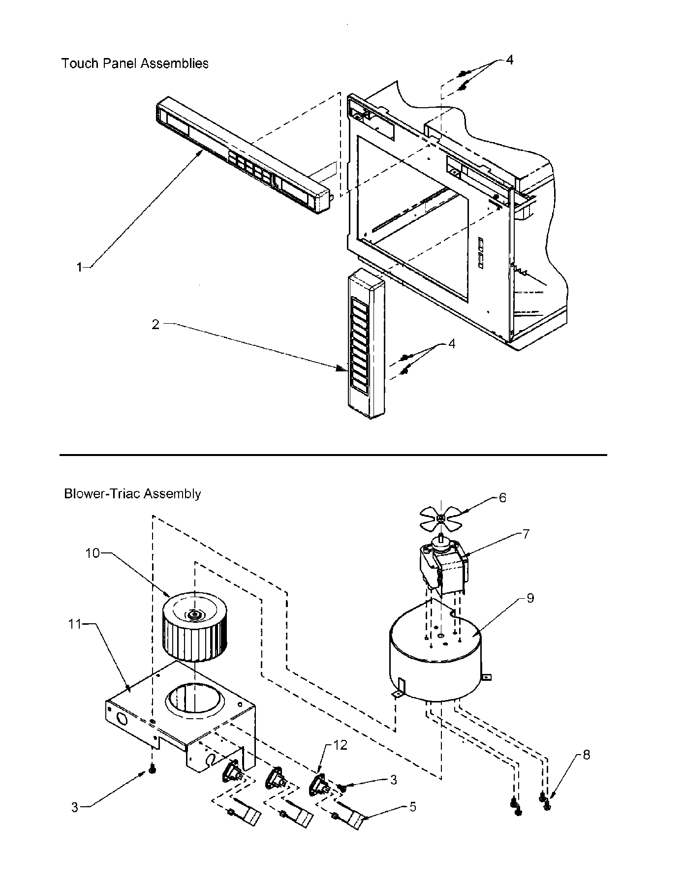 04 - TOUCH PANEL & BLOWER-TRIAC ASSEMBLY