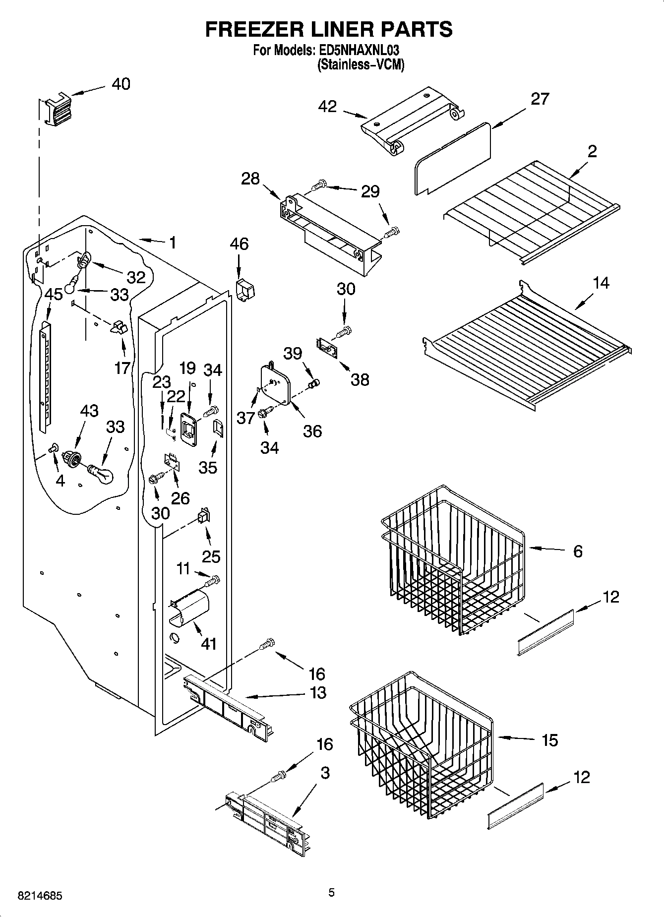 04 - FREEZER LINER PARTS
