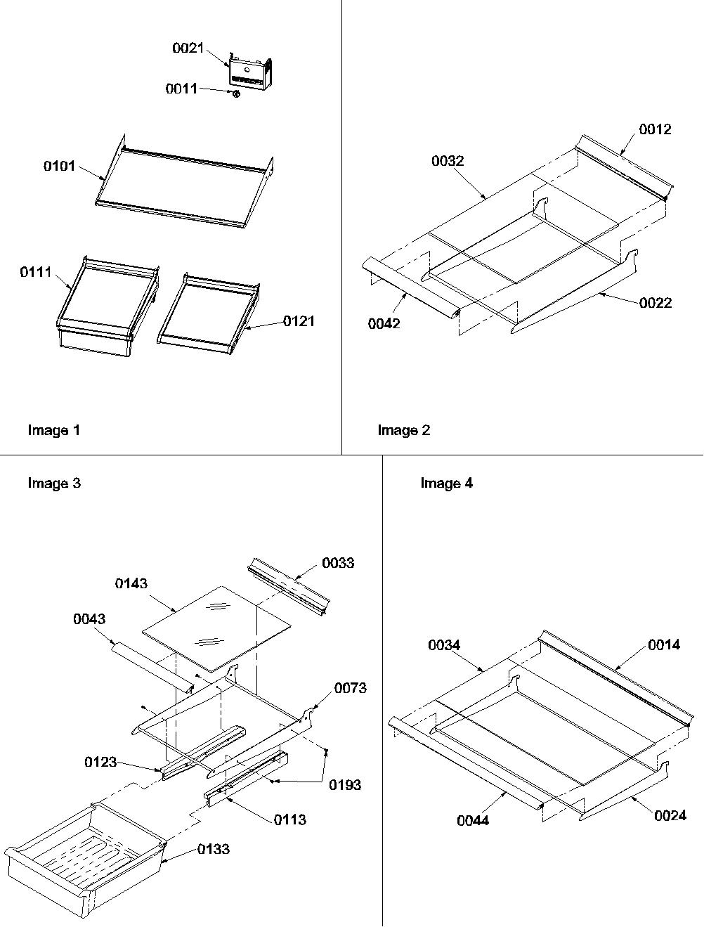 11 - Refrig. Feature, Shelf & Meatkeeper Assy