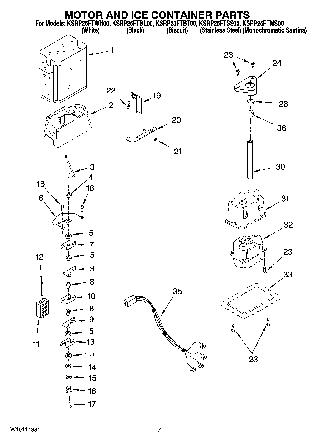 05 - MOTOR AND ICE CONTAINER PARTS
