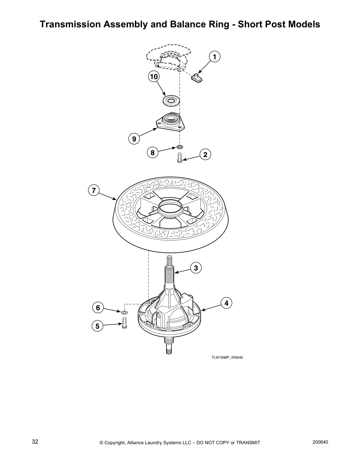 Transmission Assembly and Balance Ring - Short Post Models