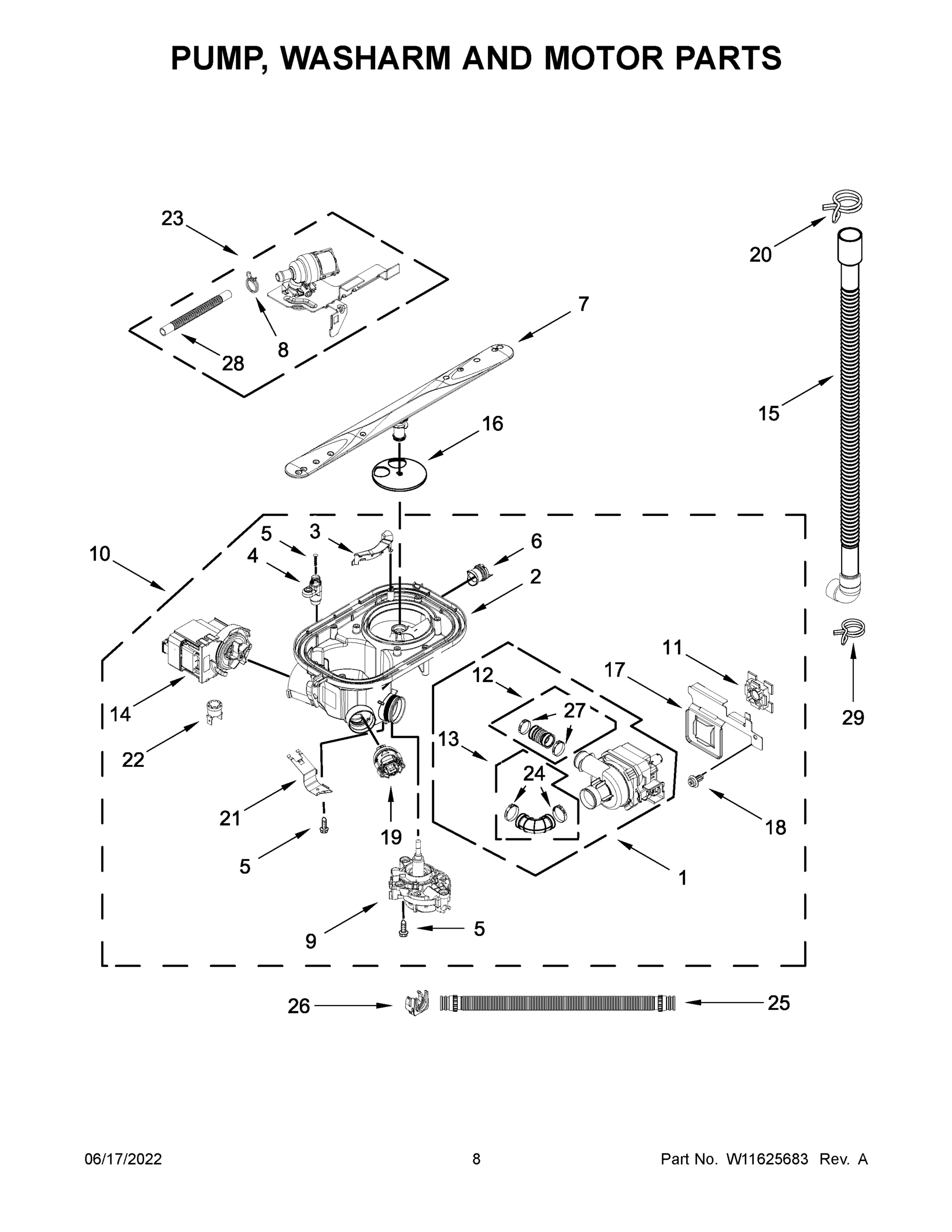 05 - PUMP, WASHARM AND MOTOR PARTS