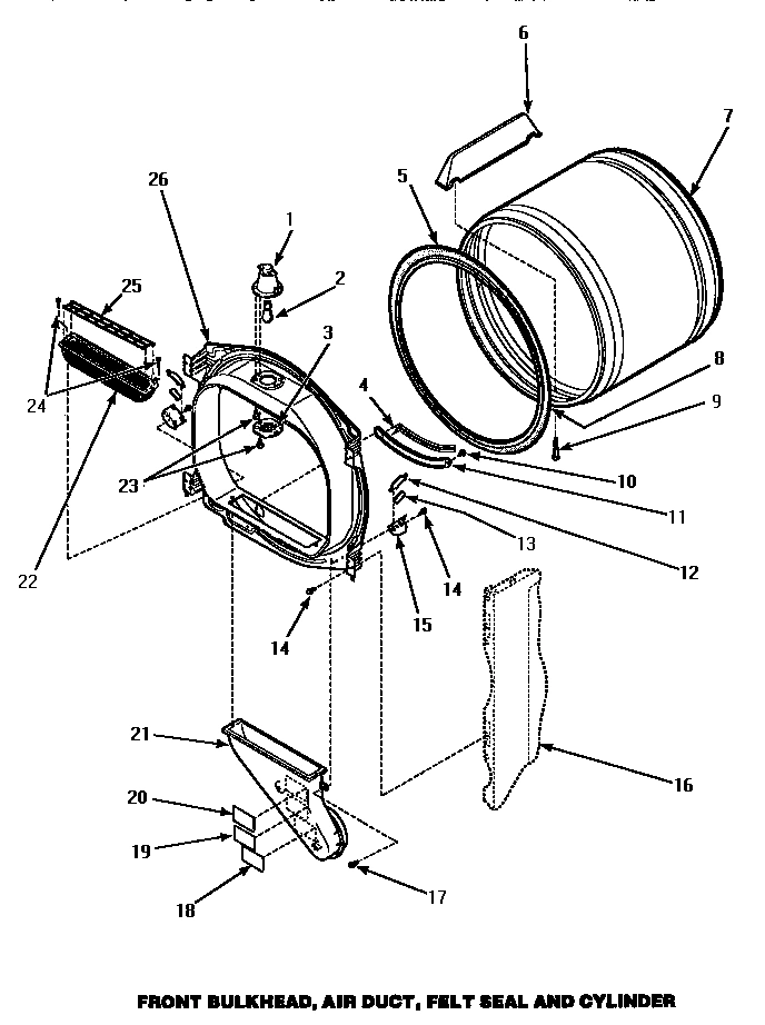 04 - FR BLKHD, AIR DUCT, FELT SEAL & CYLINDER