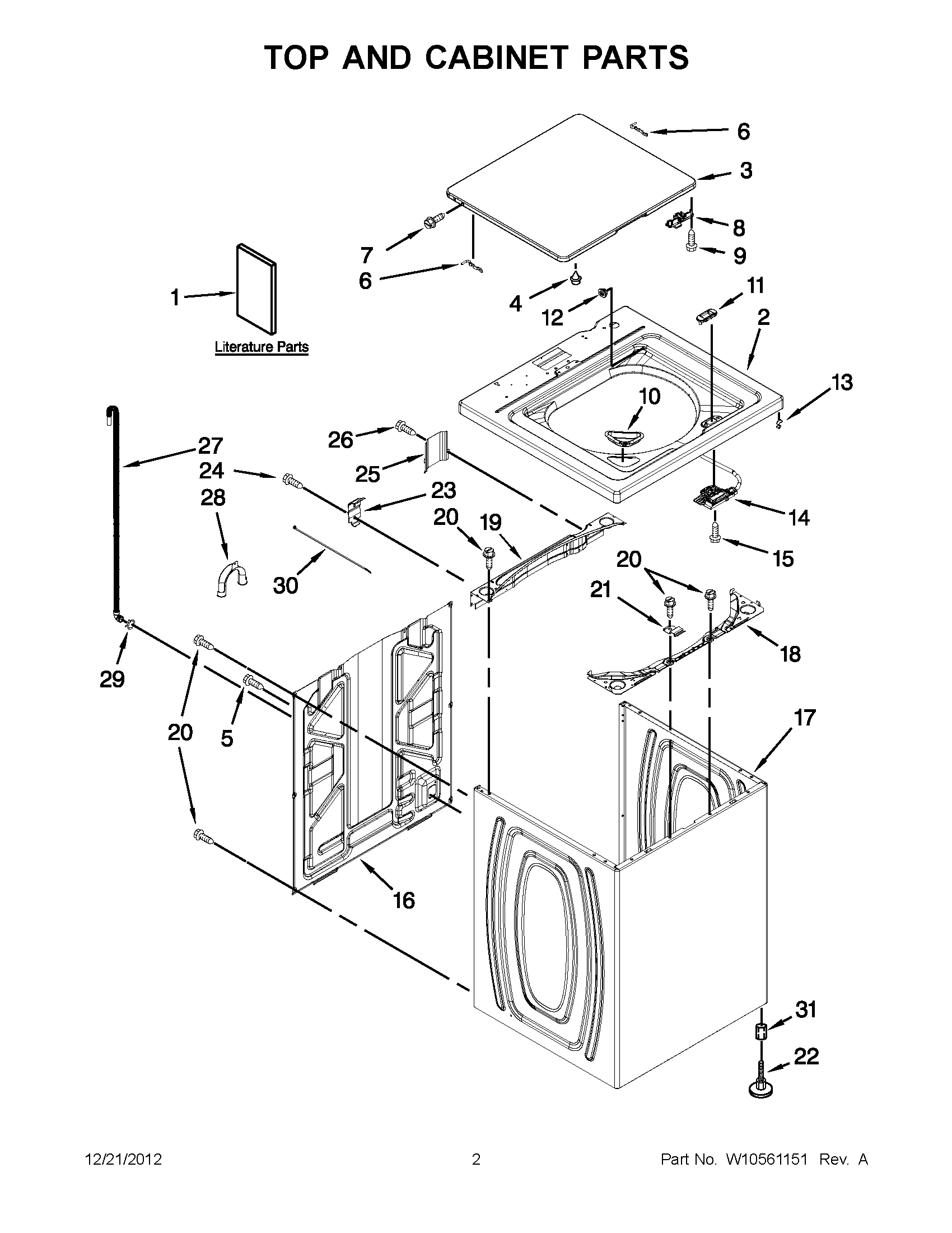 01 - TOP AND CABINET PARTS