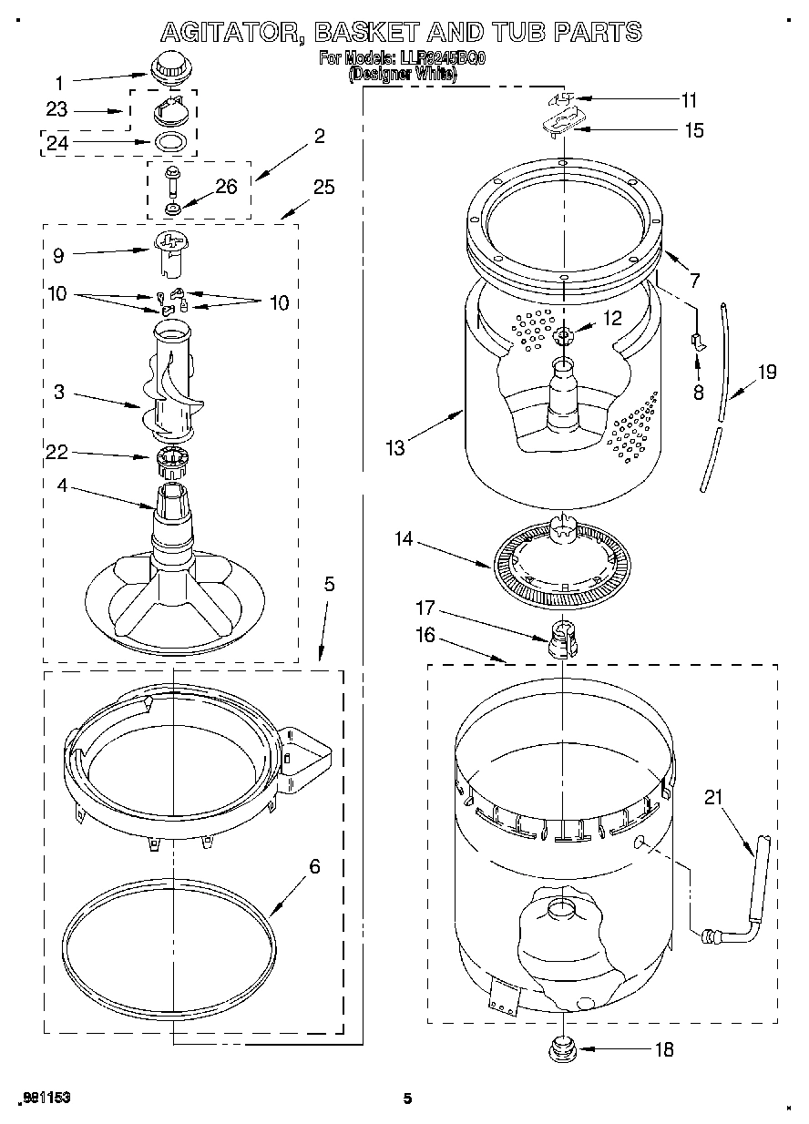03 - AGITATOR, BASKET AND TUB