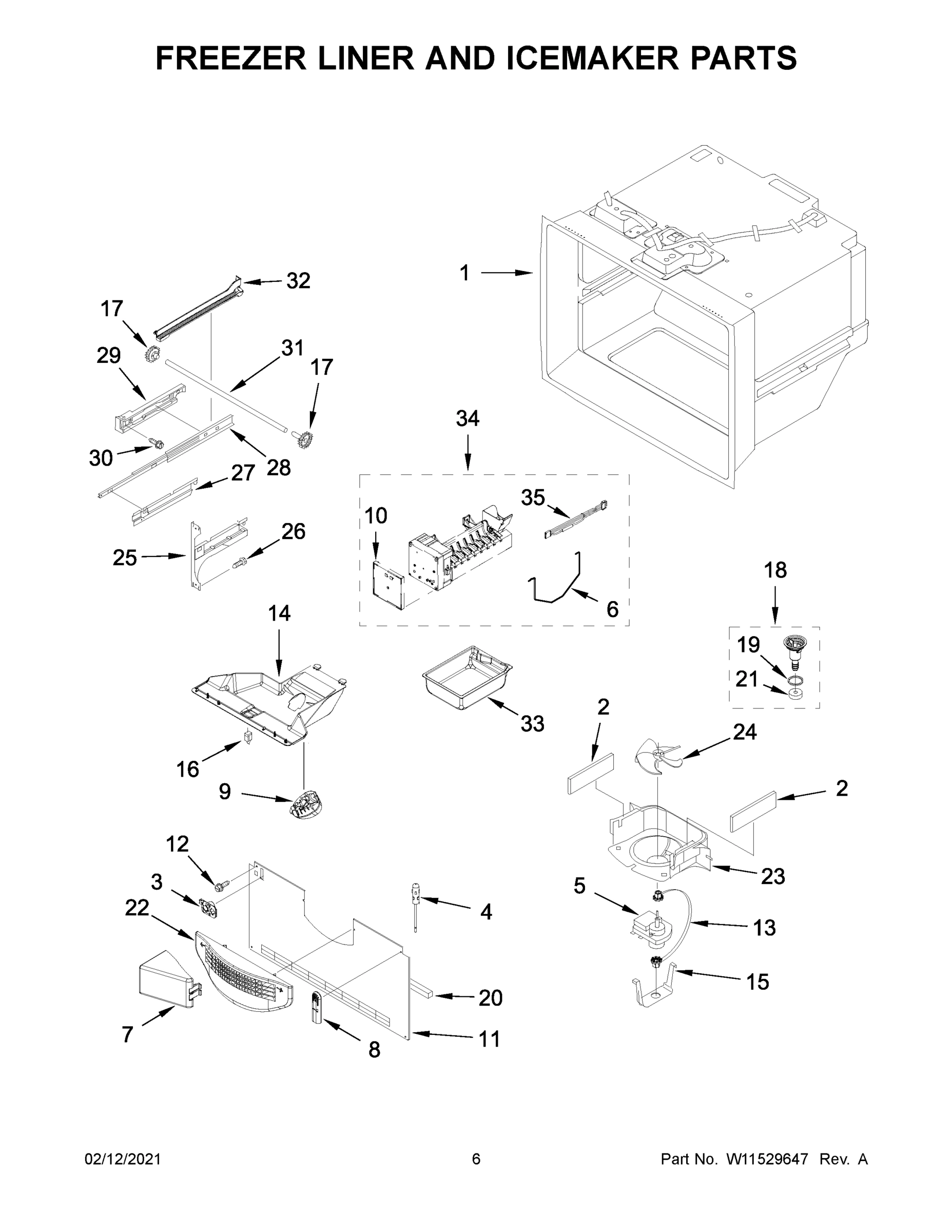 04 - FREEZER LINER AND ICEMAKER PARTS