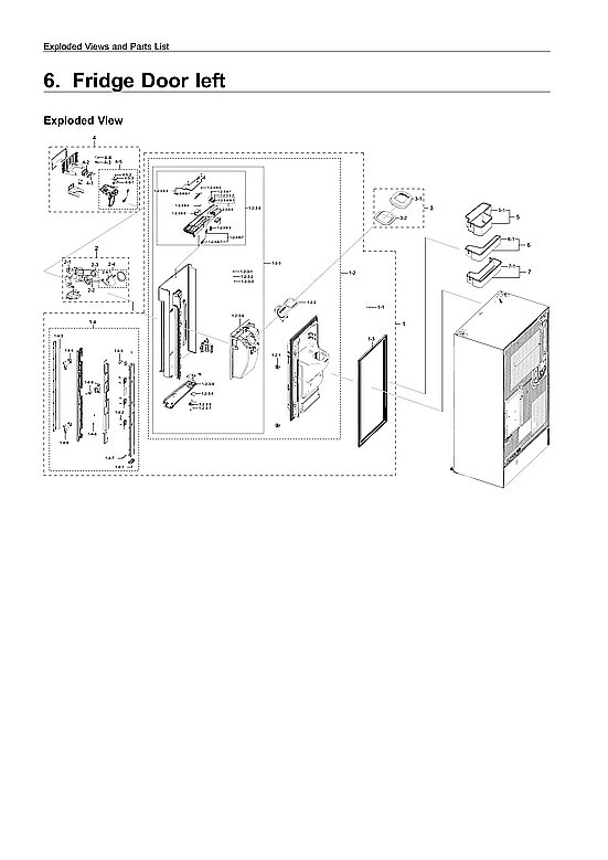 LEFT REFRIGERATOR DOOR PARTS