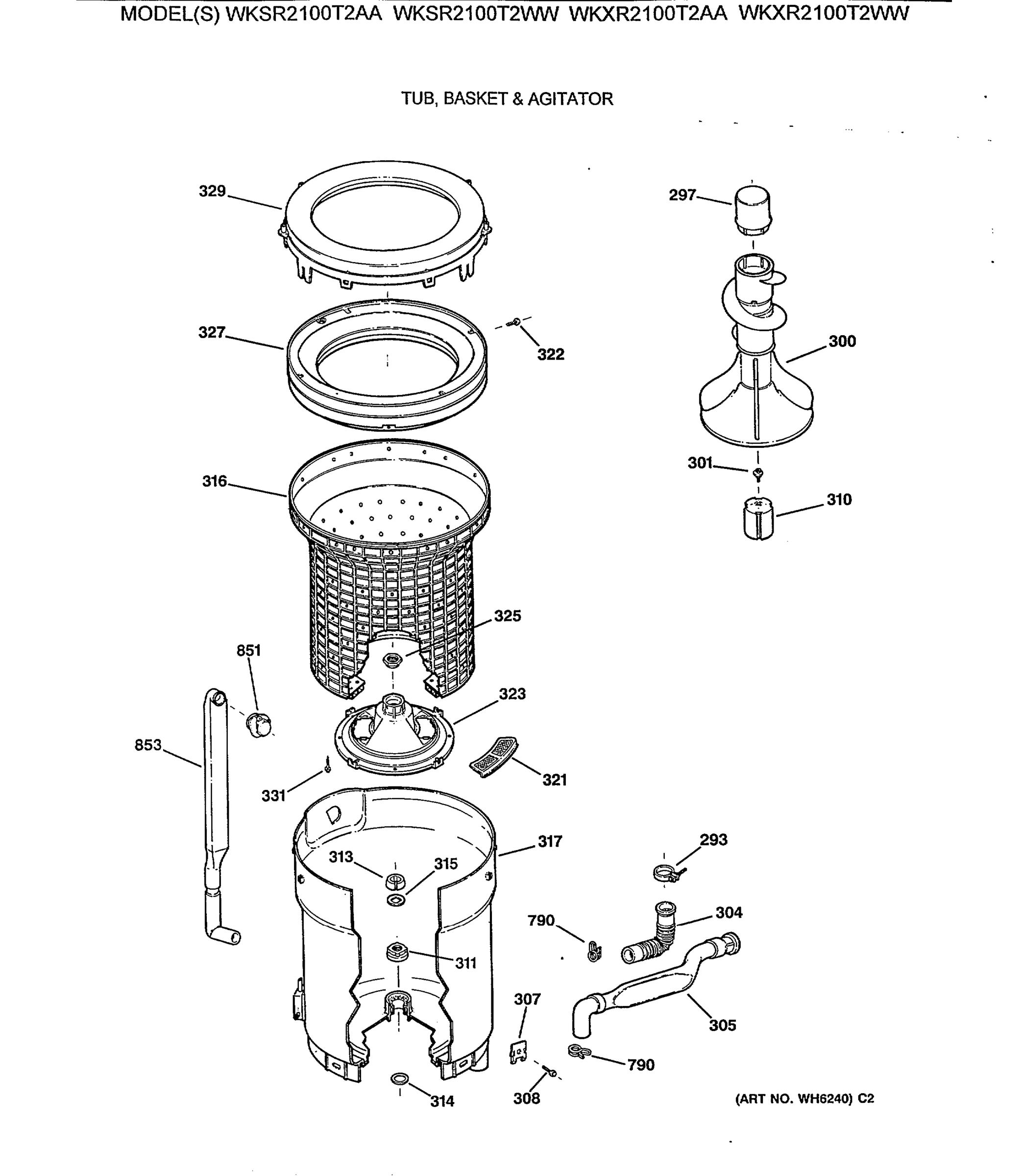 TUB, BASKET & AGITATOR