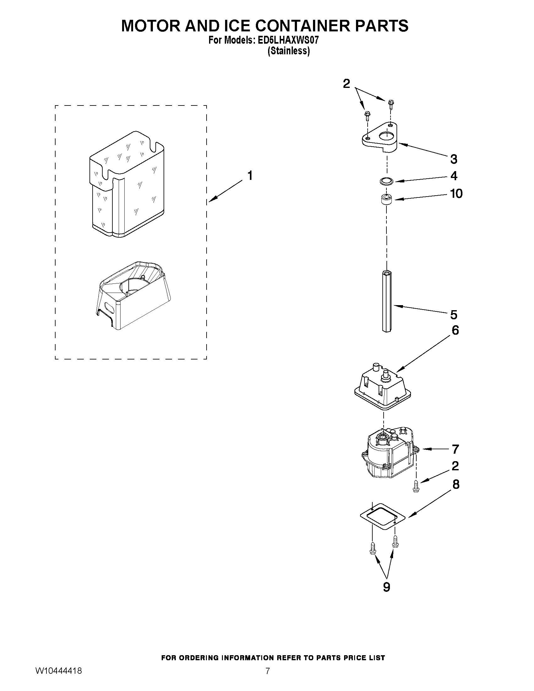 05 - MOTOR AND ICE CONTAINER PARTS