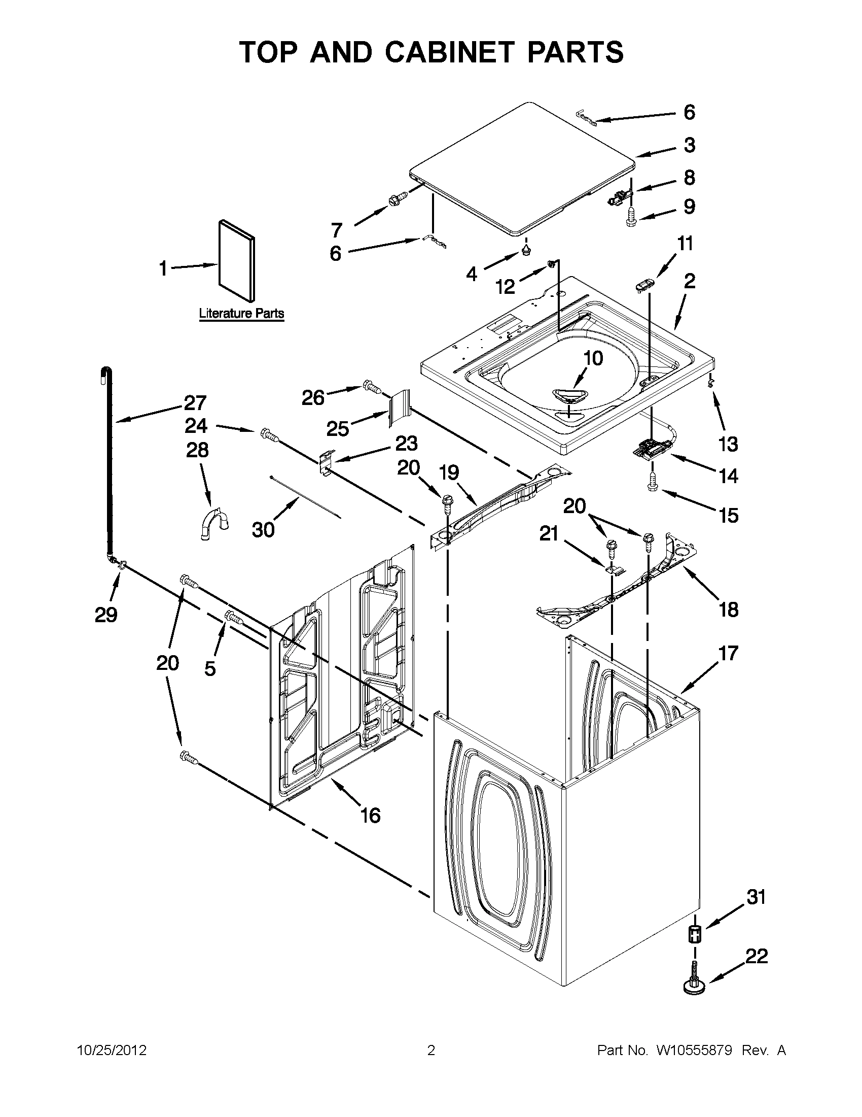 01 - TOP AND CABINET PARTS