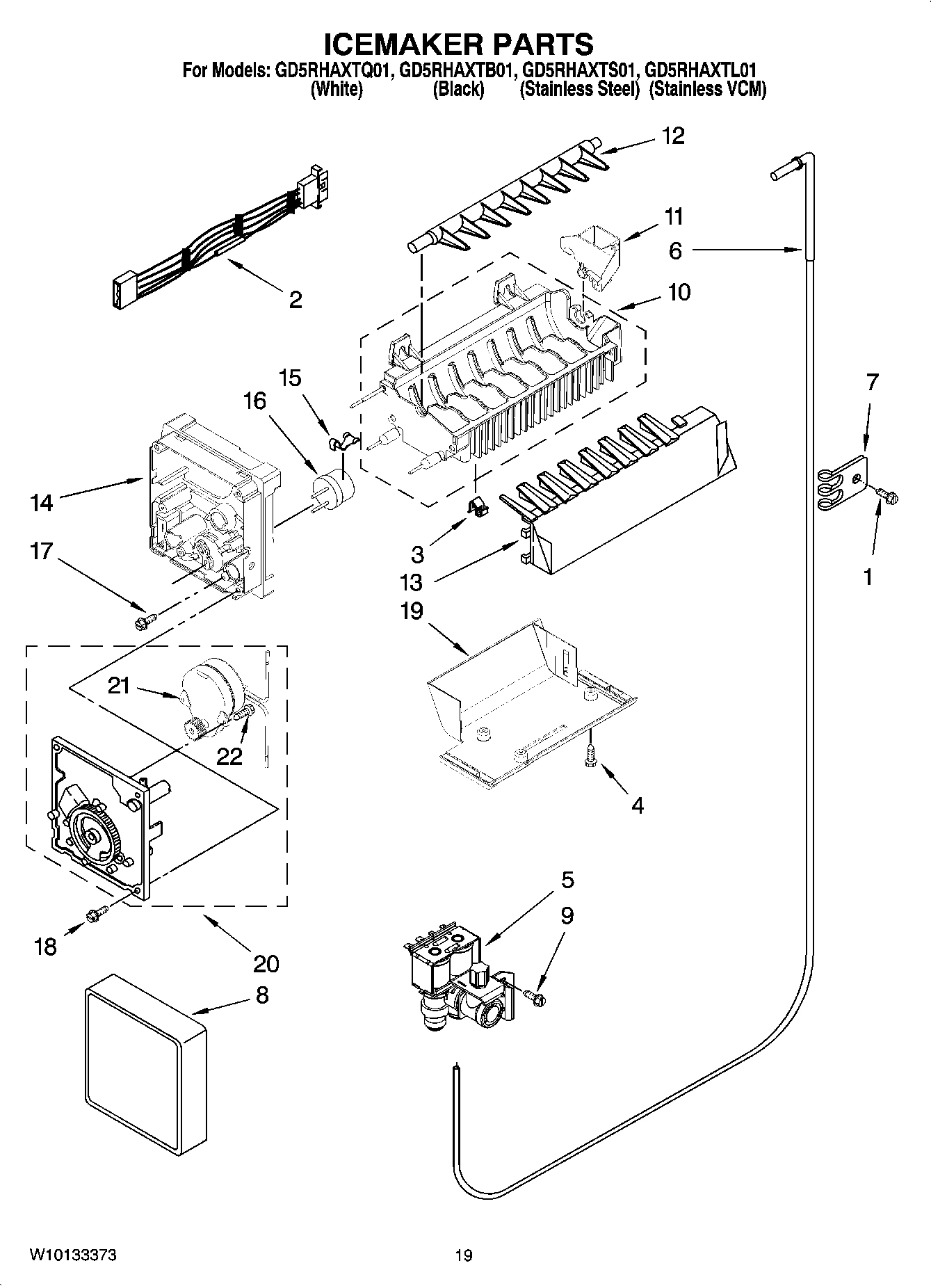 12 - ICEMAKER PARTS, OPTIONAL PARTS (NOT INCLUDED)