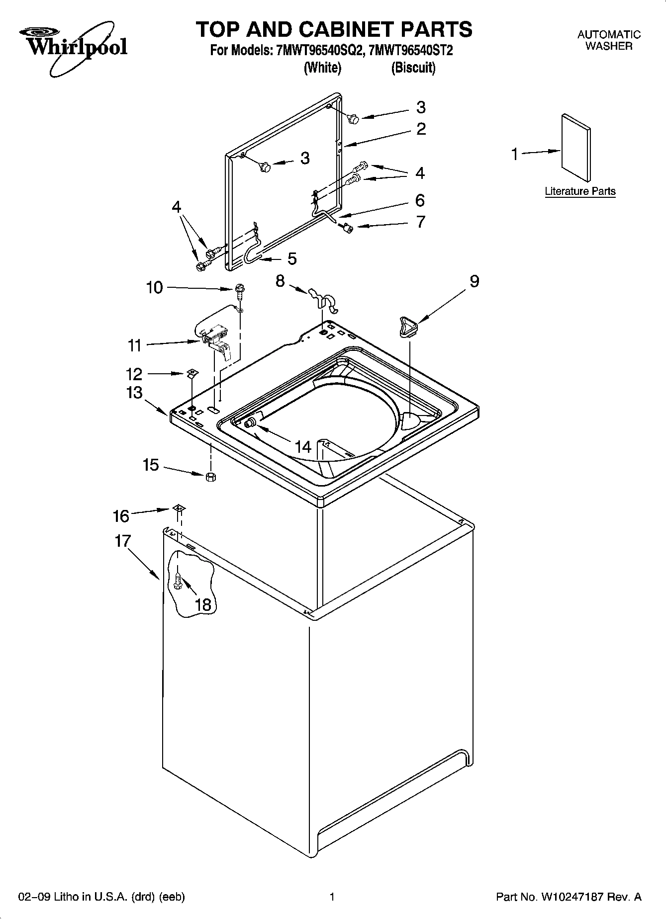 01 - TOP AND CABINET PARTS