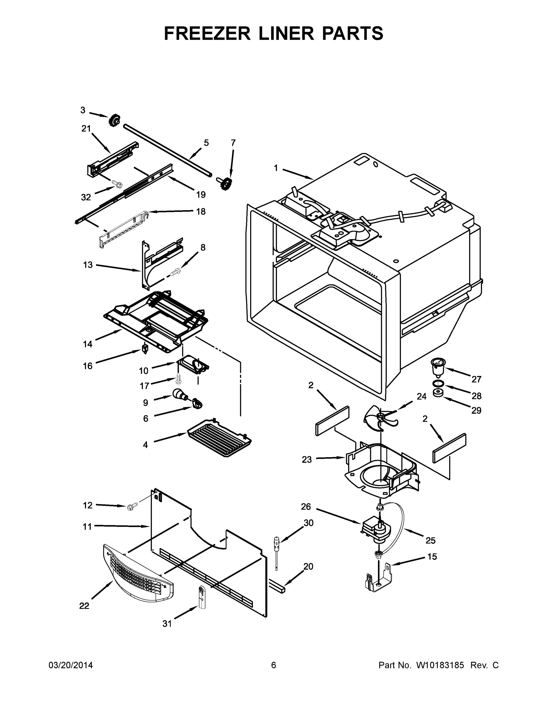 04 - FREEZER LINER PARTS