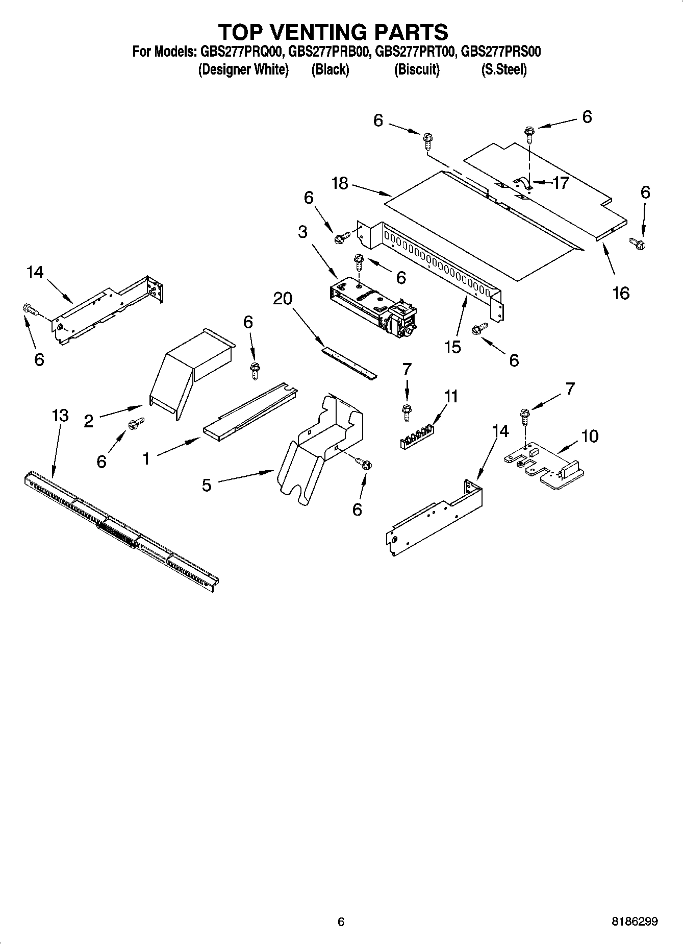 05 - TOP VENTING PARTS, OPTIONAL PARTS (NOT INCLUDED)