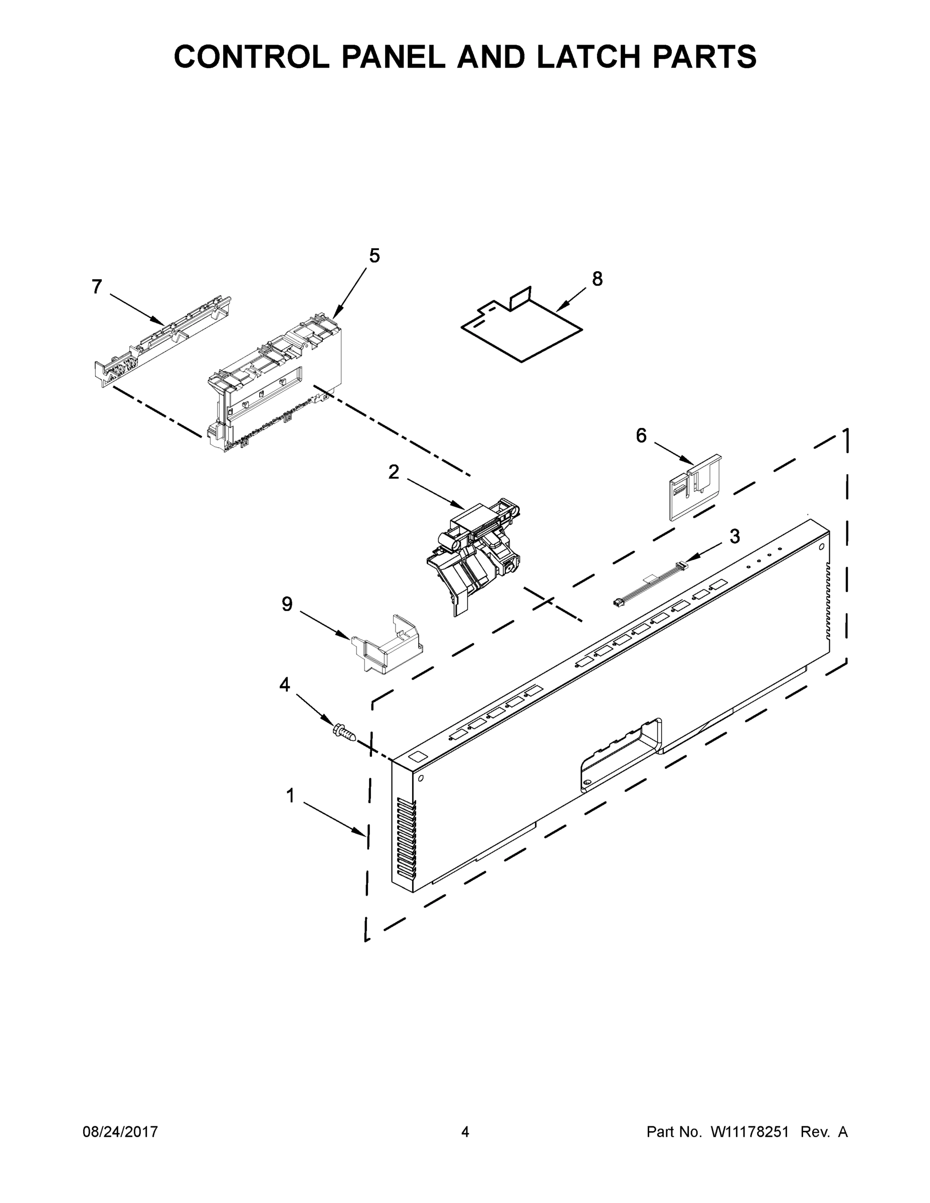03 - CONTROL PANEL AND LATCH PARTS