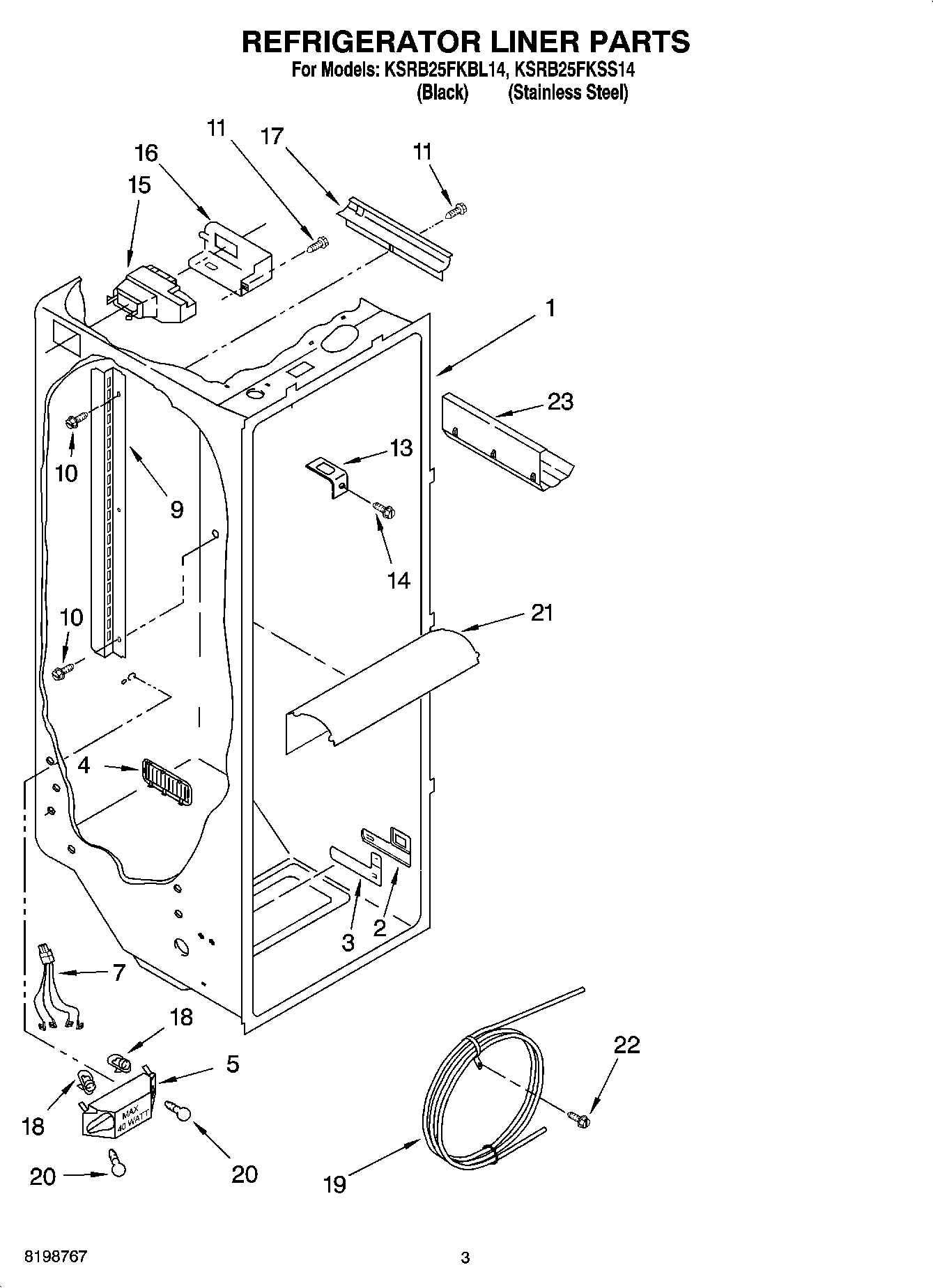 02 - REFRIGERATOR LINER PARTS