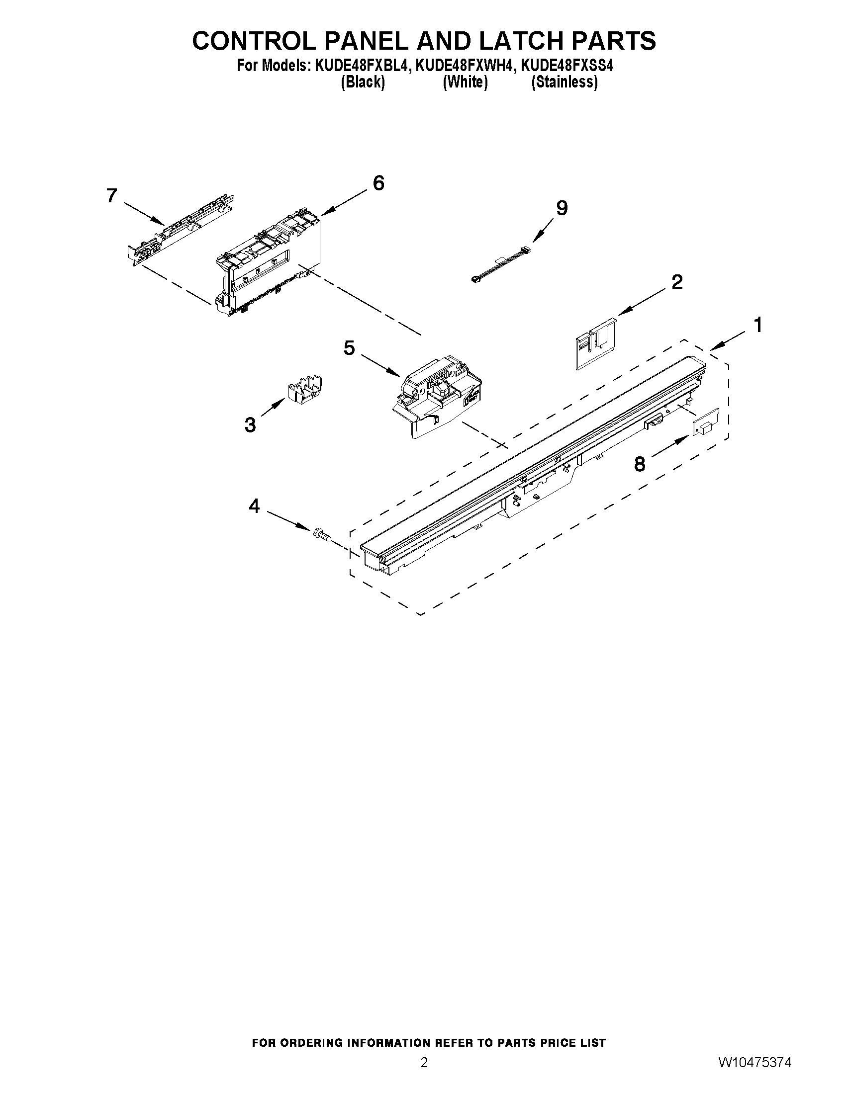 02 - CONTROL PANEL AND LATCH PARTS