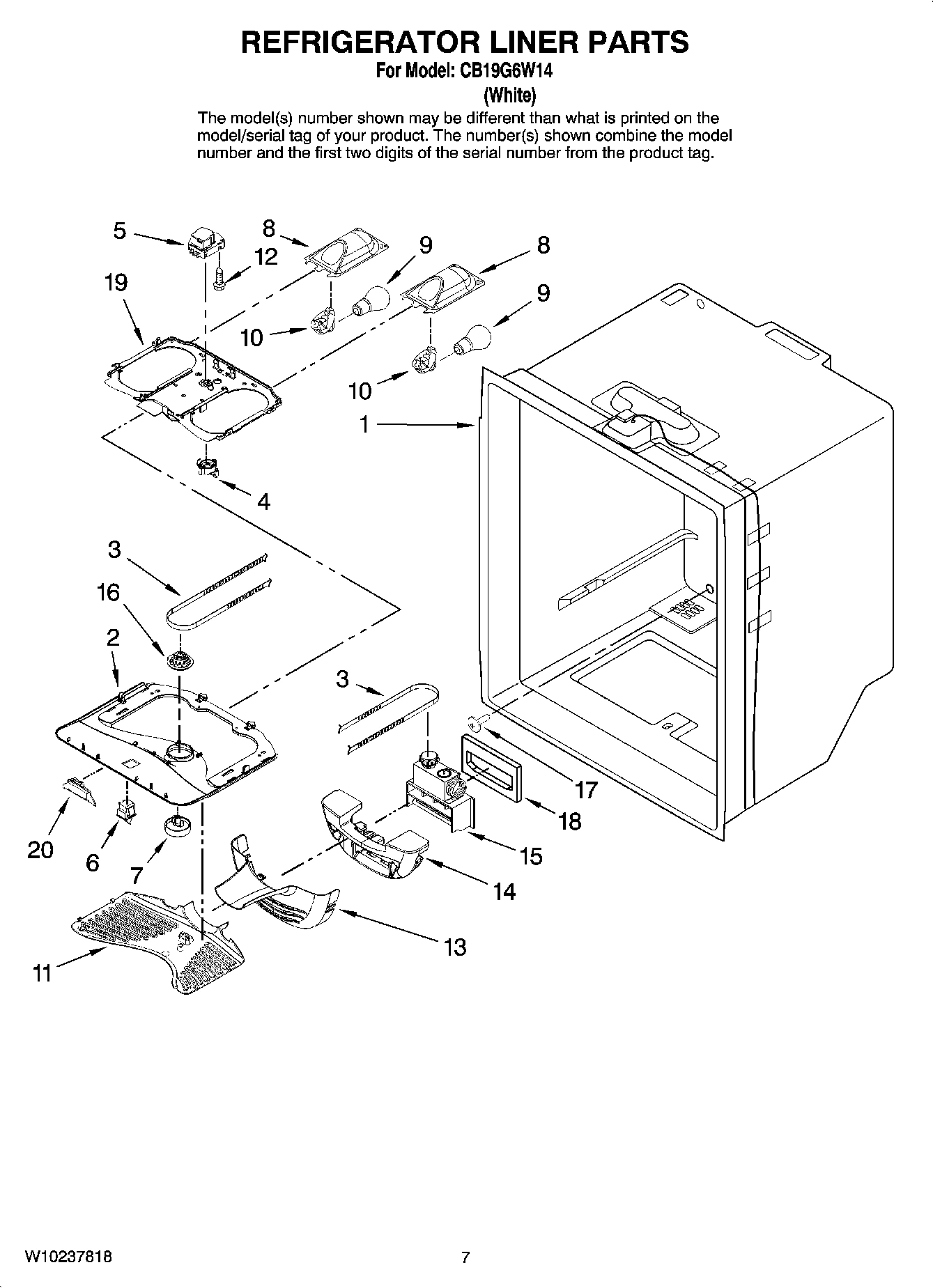 04 - REFRIGERATOR LINER PARTS
