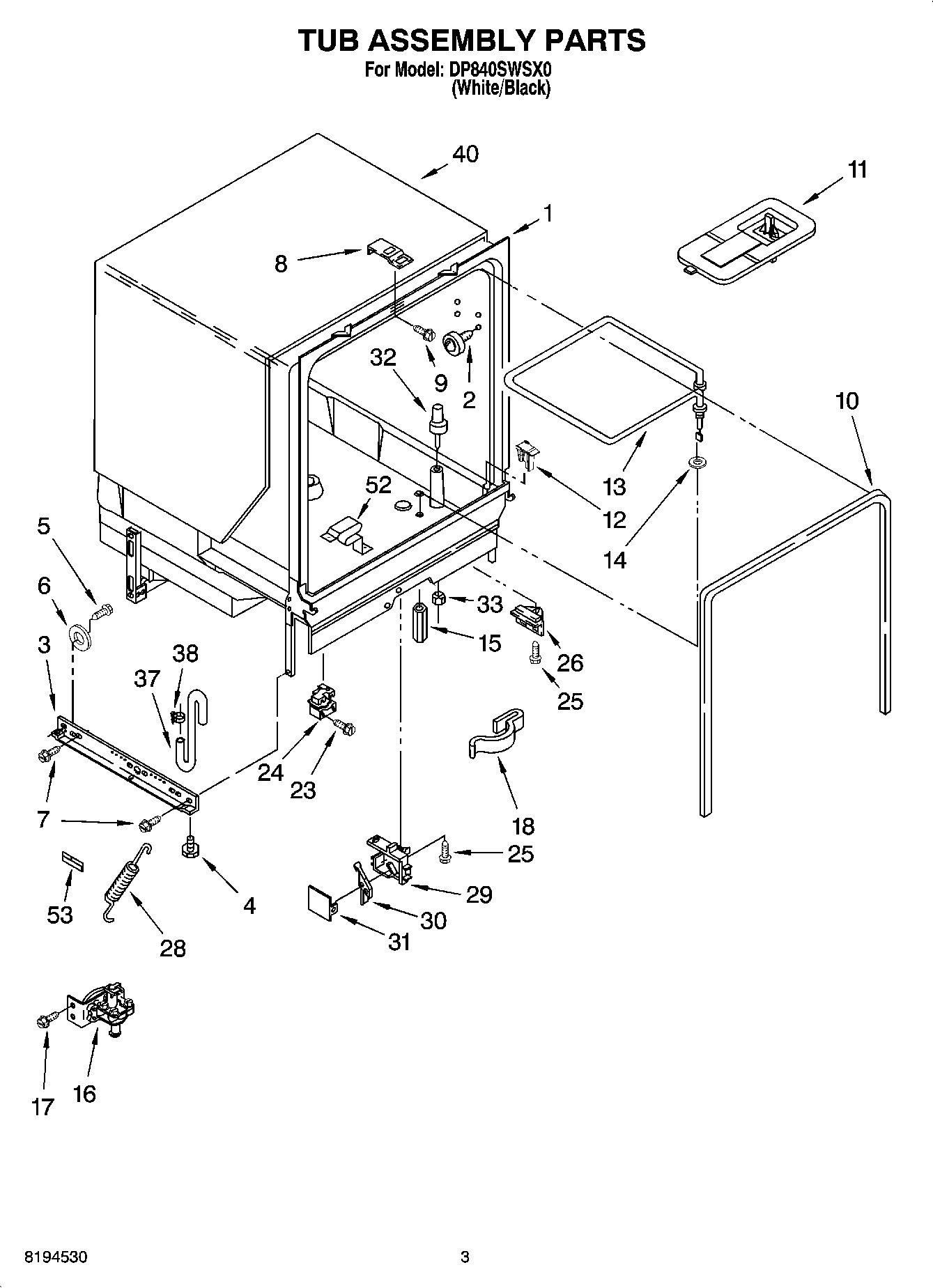 03 - TUB ASSEMBLY PARTS