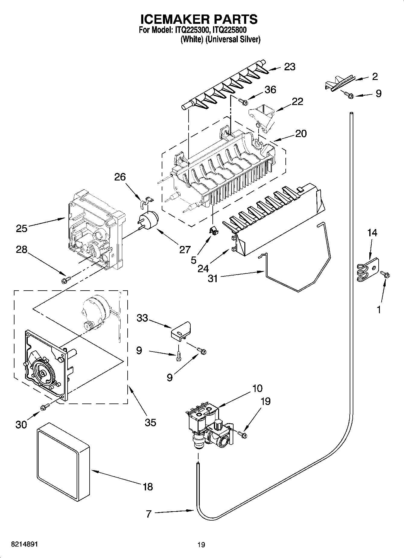 12 - ICEMAKER PARTS, OPTIONAL PARTS (NOT INCLUDED)