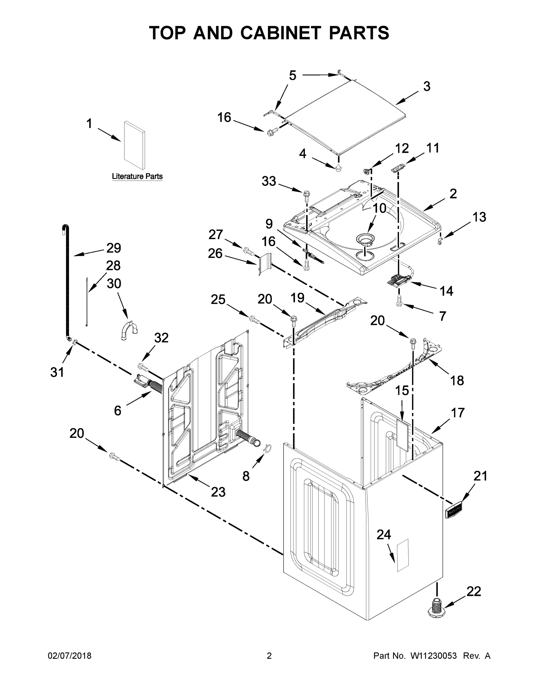 02 - TOP AND CABINET PARTS