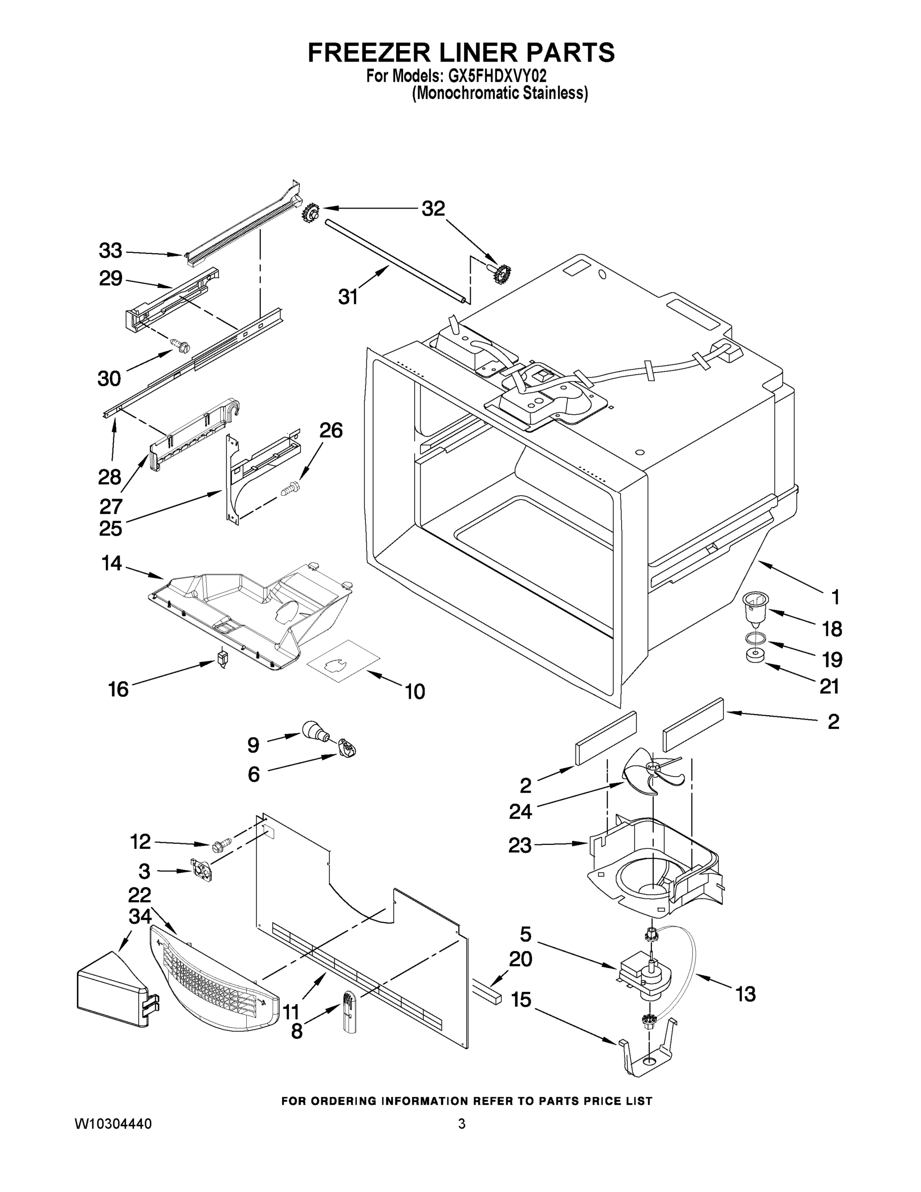 02 - FREEZER LINER PARTS